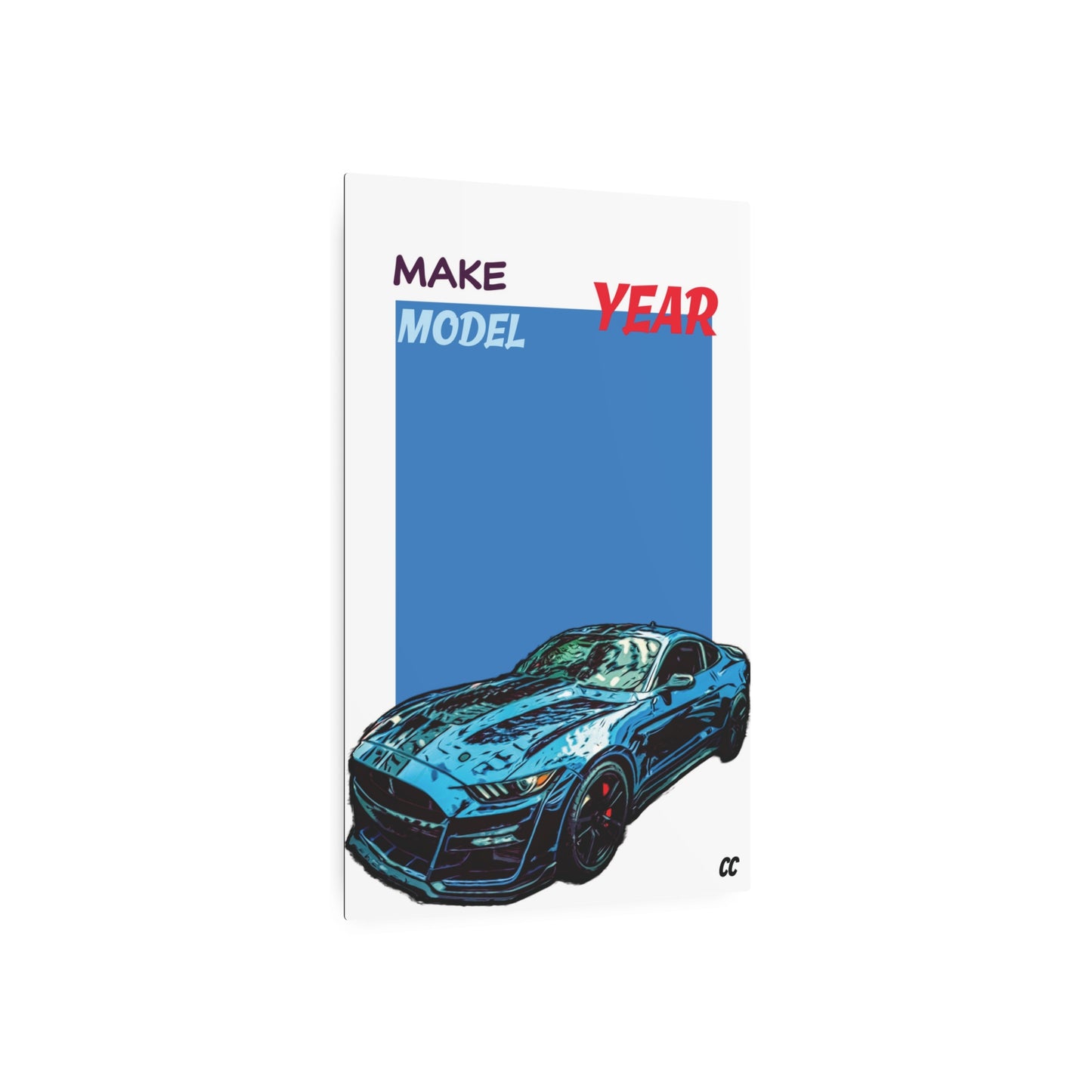 Comic My Ride! Simple Custom Print Metal Art Sign of YOUR whip - Vertical