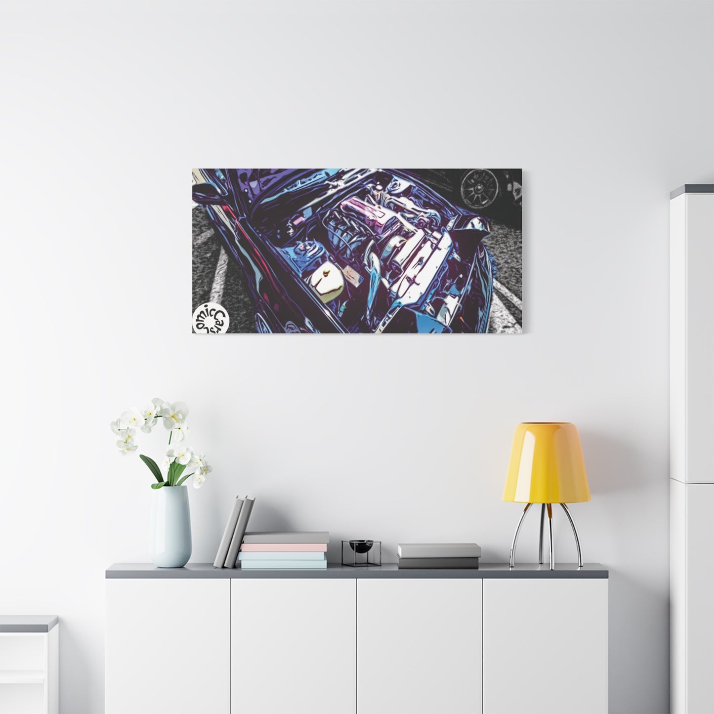 Canvas Wall Art Import Car Drift Engine Matte Canvas Print