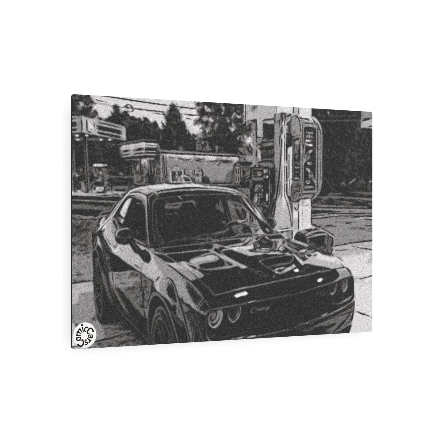 Metal Art Sign Modern Muscle Car Gas Pump Garage Wall Art