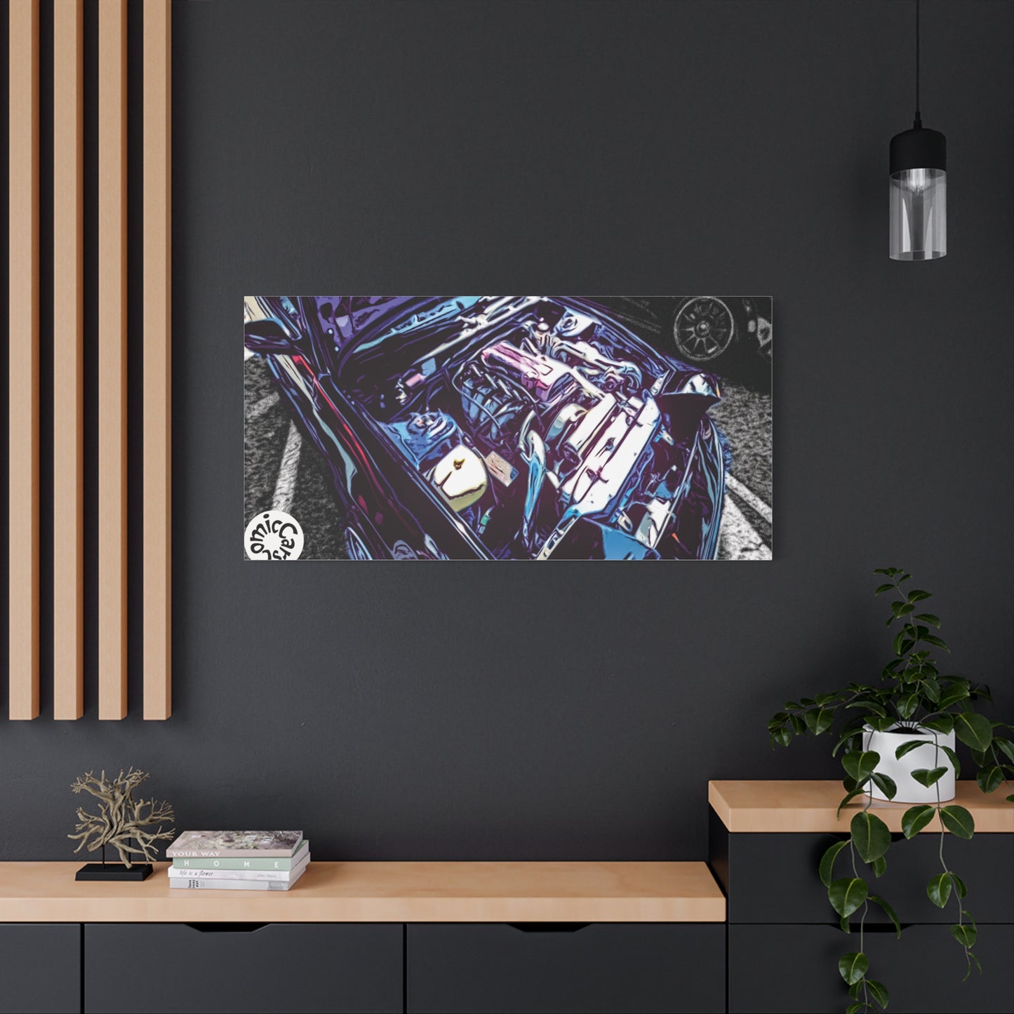 Canvas Wall Art Import Car Drift Engine Matte Canvas Print