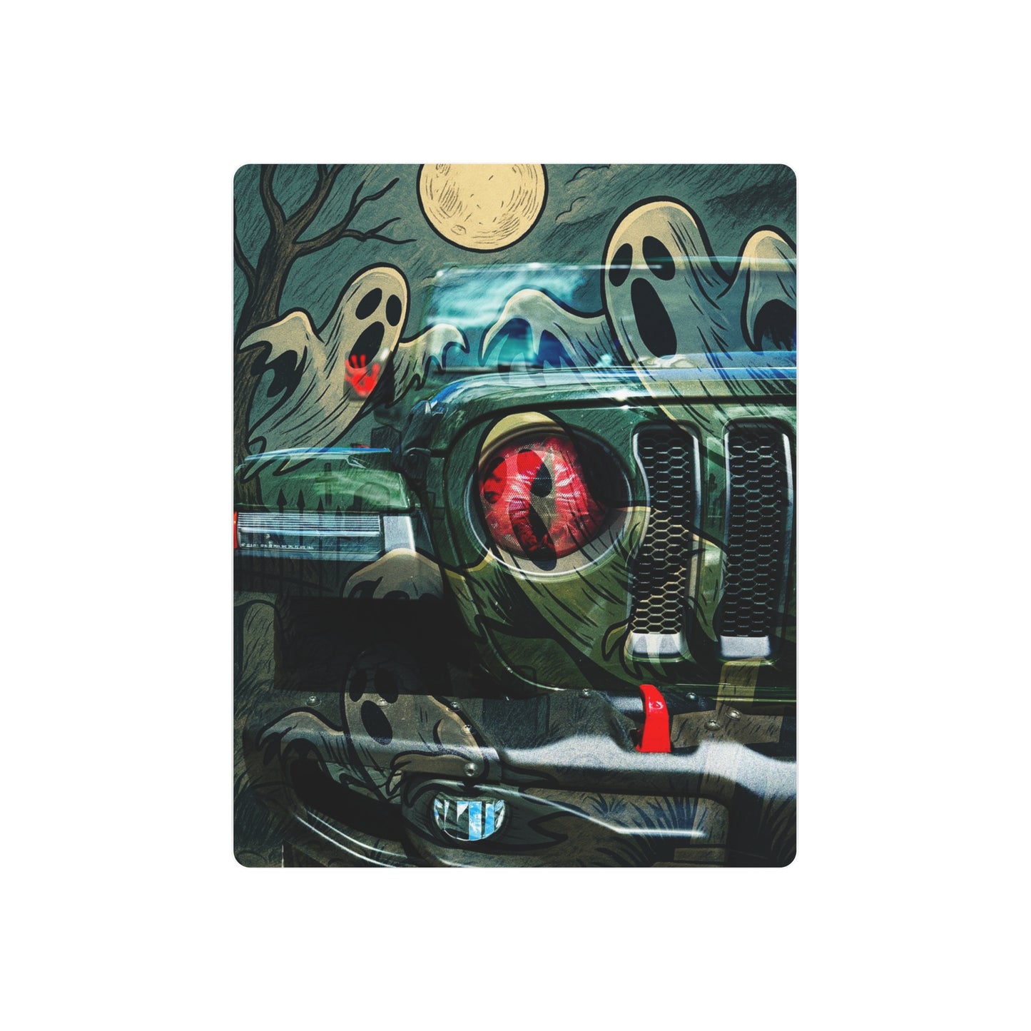 Rustic Ghostly Metal Art Sign - Spooky Decor for Halloween, Haunted House Theme, Unique Gift, Wall Art, Vehicle Lover's Decor