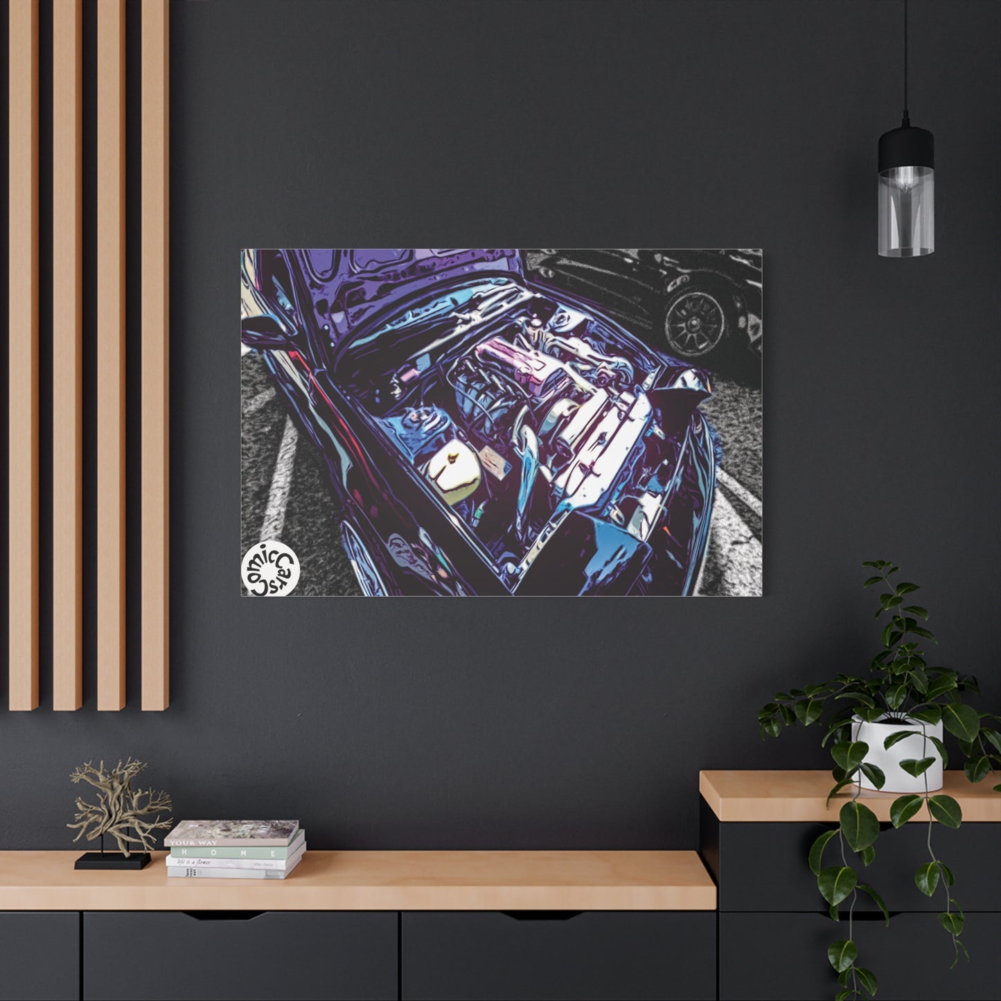 Canvas Wall Art Import Car Drift Engine Matte Canvas Print