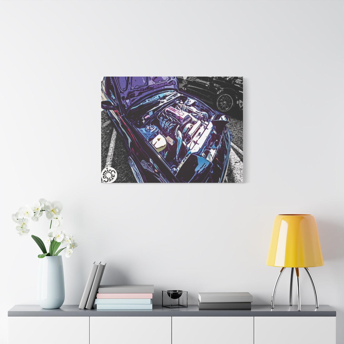 Canvas Wall Art Import Car Drift Engine Matte Canvas Print