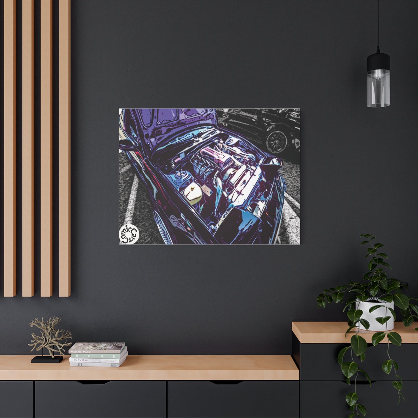 Canvas Wall Art Import Car Drift Engine Matte Canvas Print