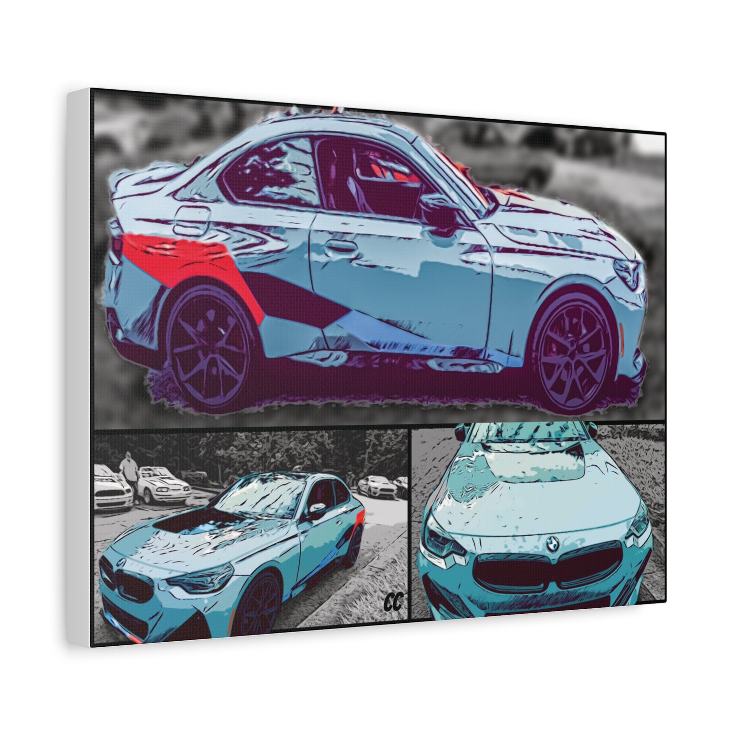 Comic My Ride! Custom Single or Multi-Image Matte Canvas Wall Art featuring YOUR Car!
