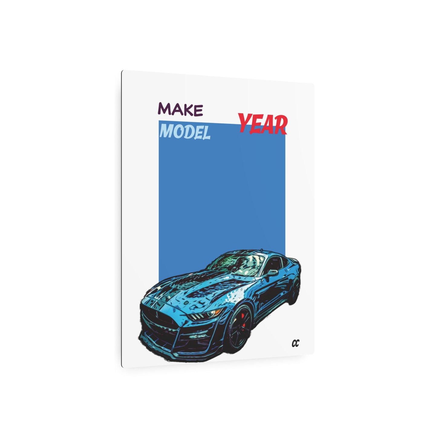 Comic My Ride! Simple Custom Print Metal Art Sign of YOUR whip - Vertical