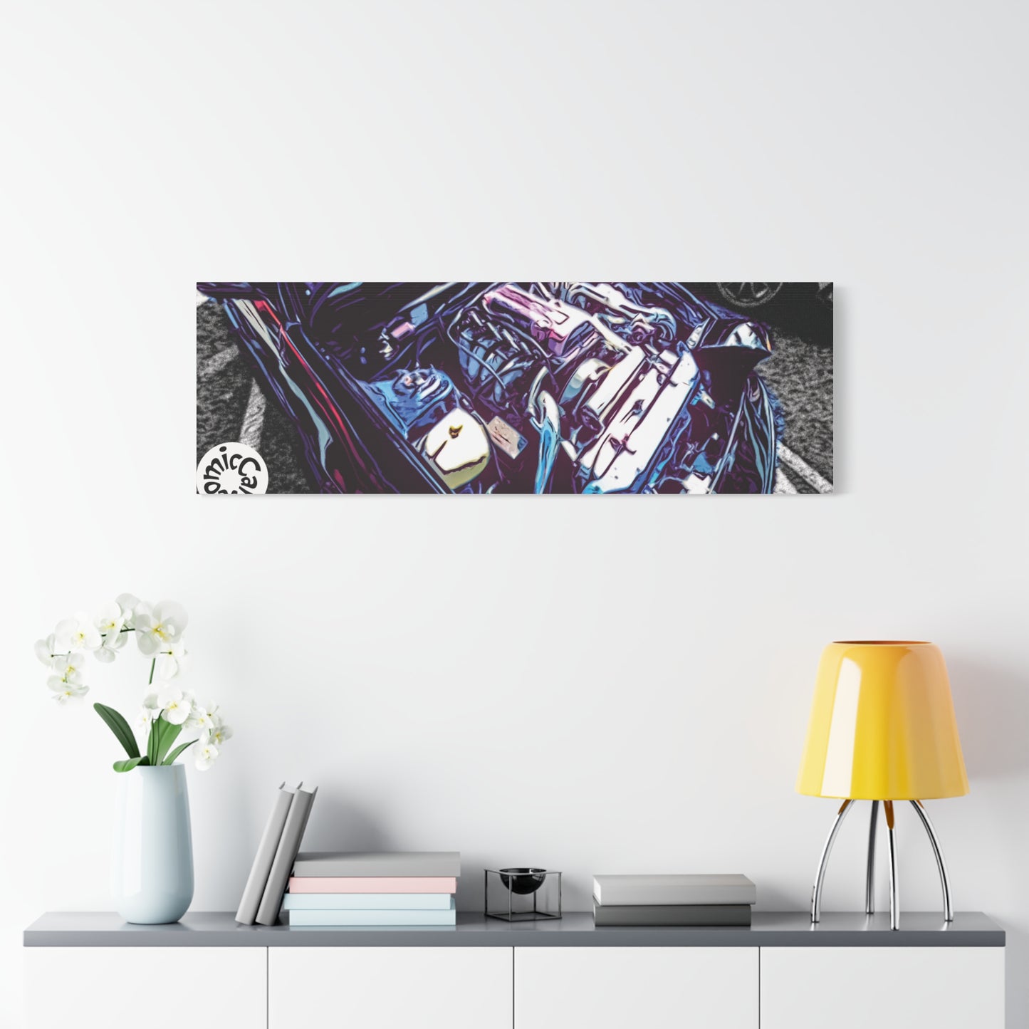 Canvas Wall Art Import Car Drift Engine Matte Canvas Print