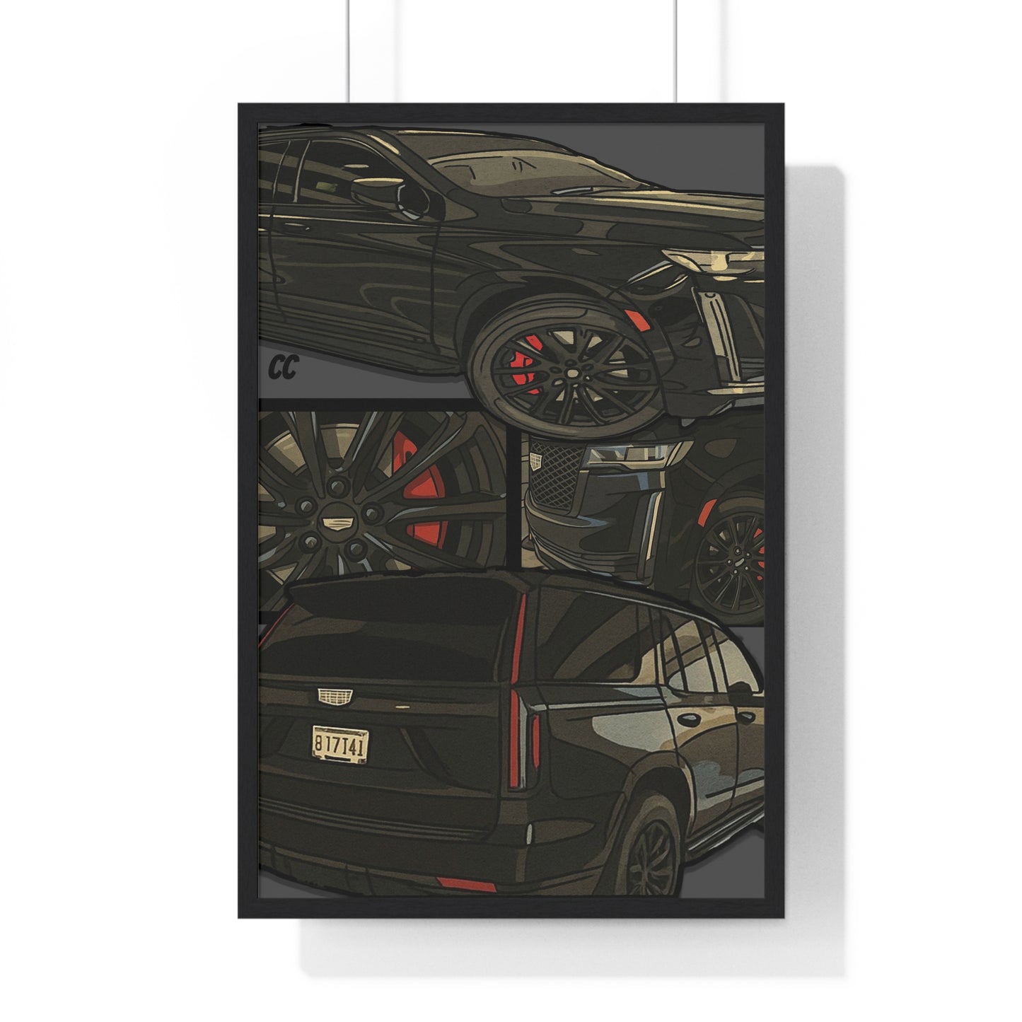 CARtoon My Ride! Custom car vertical framed poster of YOUR car!