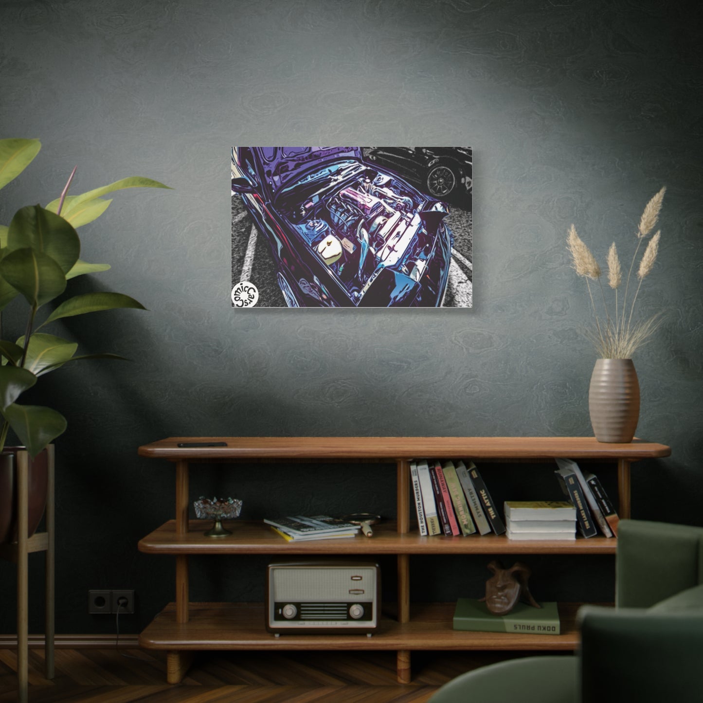 Canvas Wall Art Import Car Drift Engine Matte Canvas Print