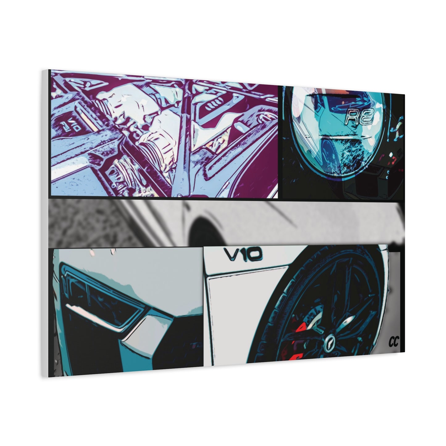 Comic My Ride! Custom Single or Multi-Image Matte Canvas Wall Art featuring YOUR Car!