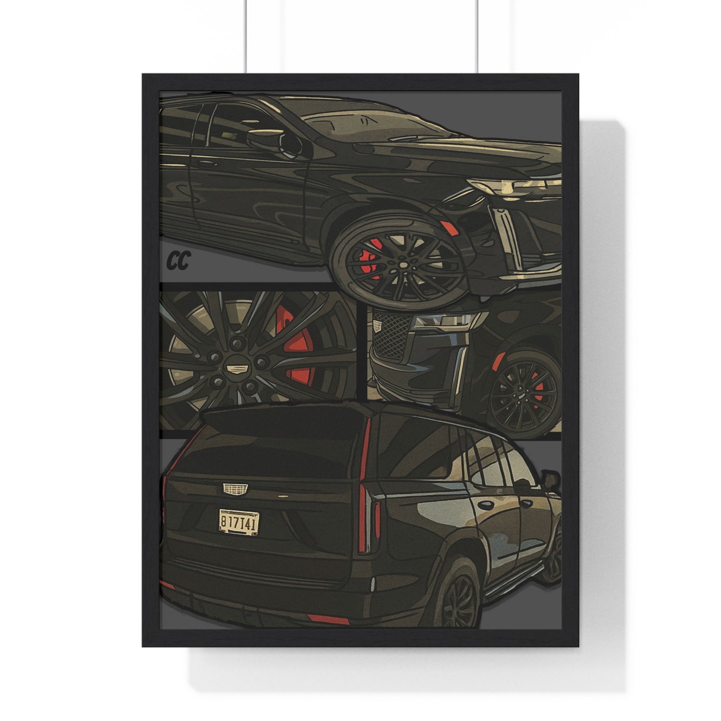 CARtoon My Ride! Custom car vertical framed poster of YOUR car!