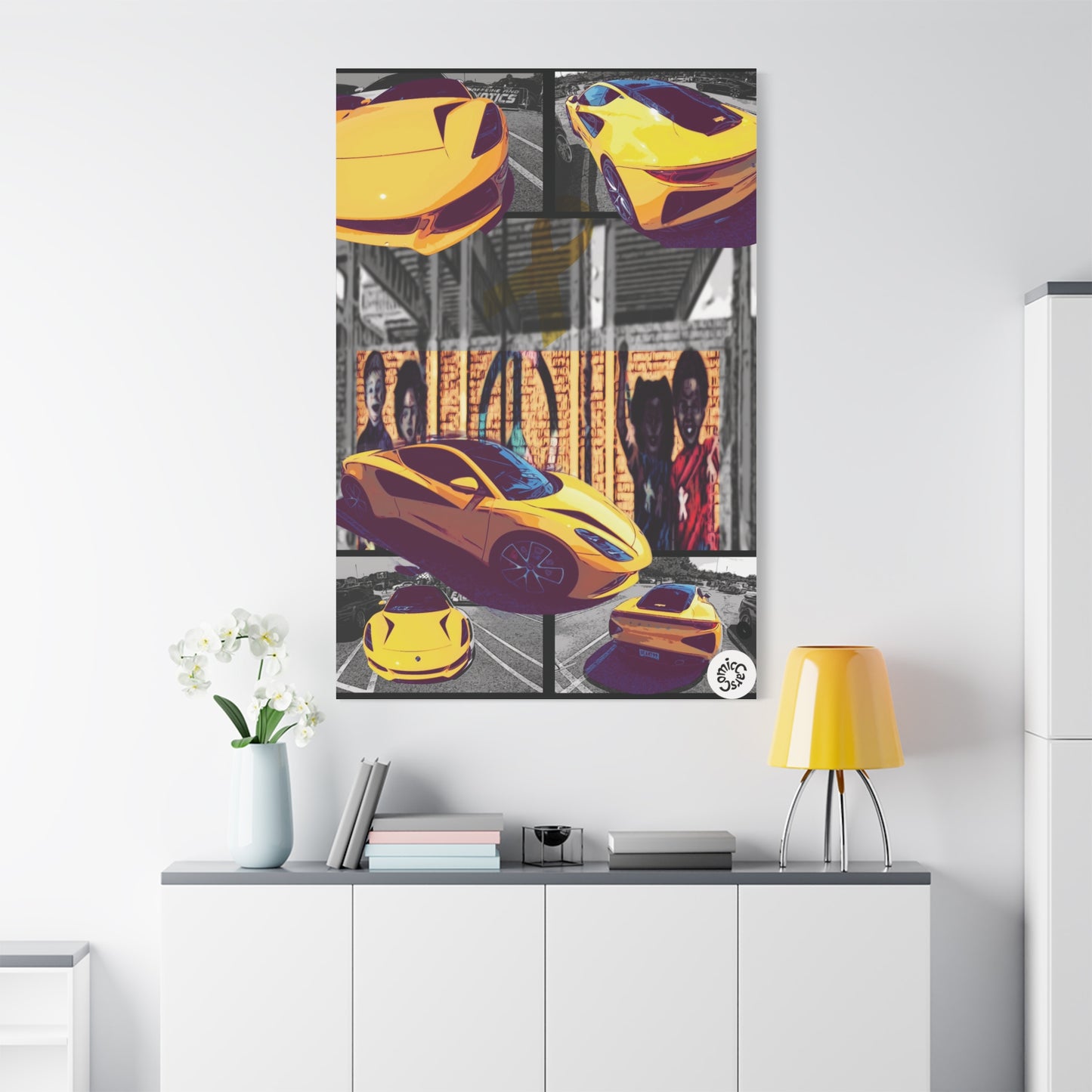 Childhood Cancer Awareness Exotic Car Canvas Art, Automotive Wall Decor, Garage Wall Art, Car Prints