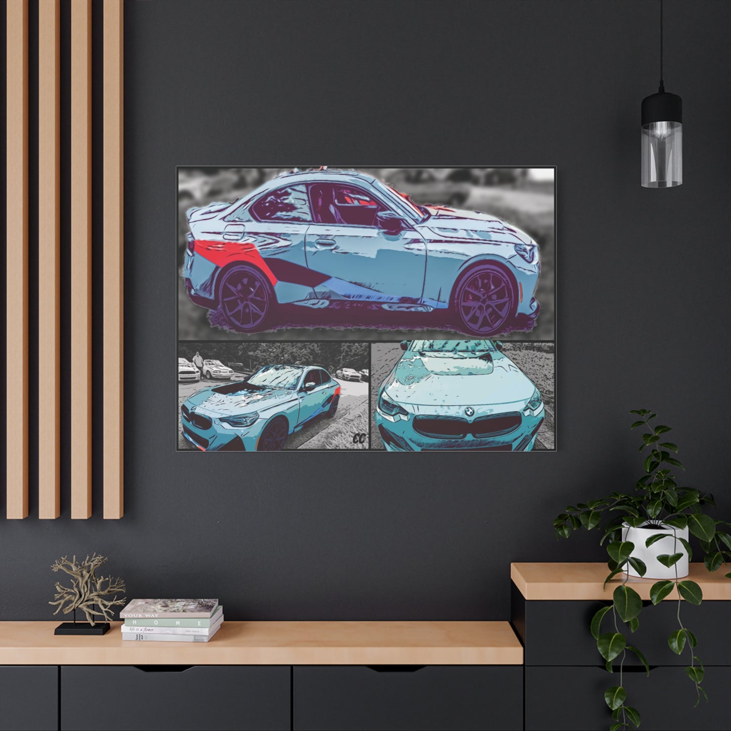 Comic My Ride! Custom Single or Multi-Image Matte Canvas Wall Art featuring YOUR Car!