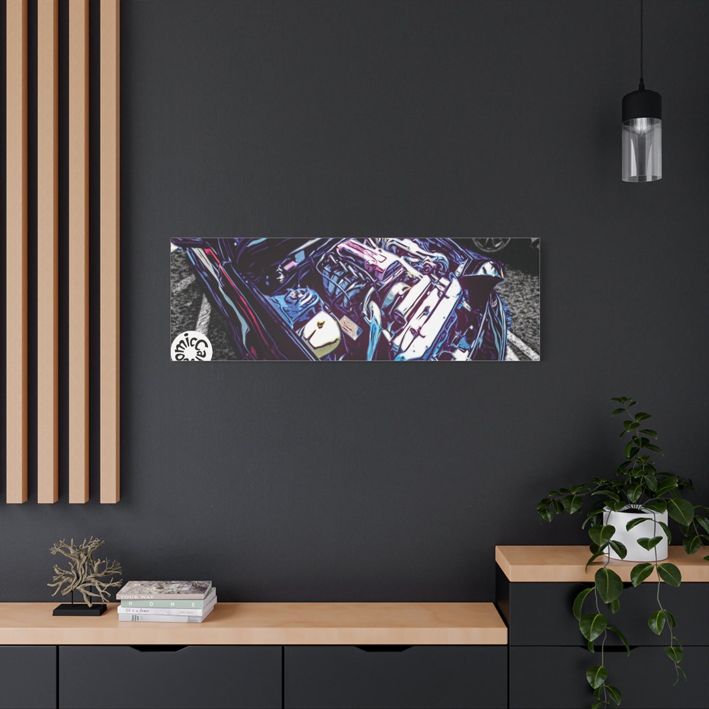 Canvas Wall Art Import Car Drift Engine Matte Canvas Print