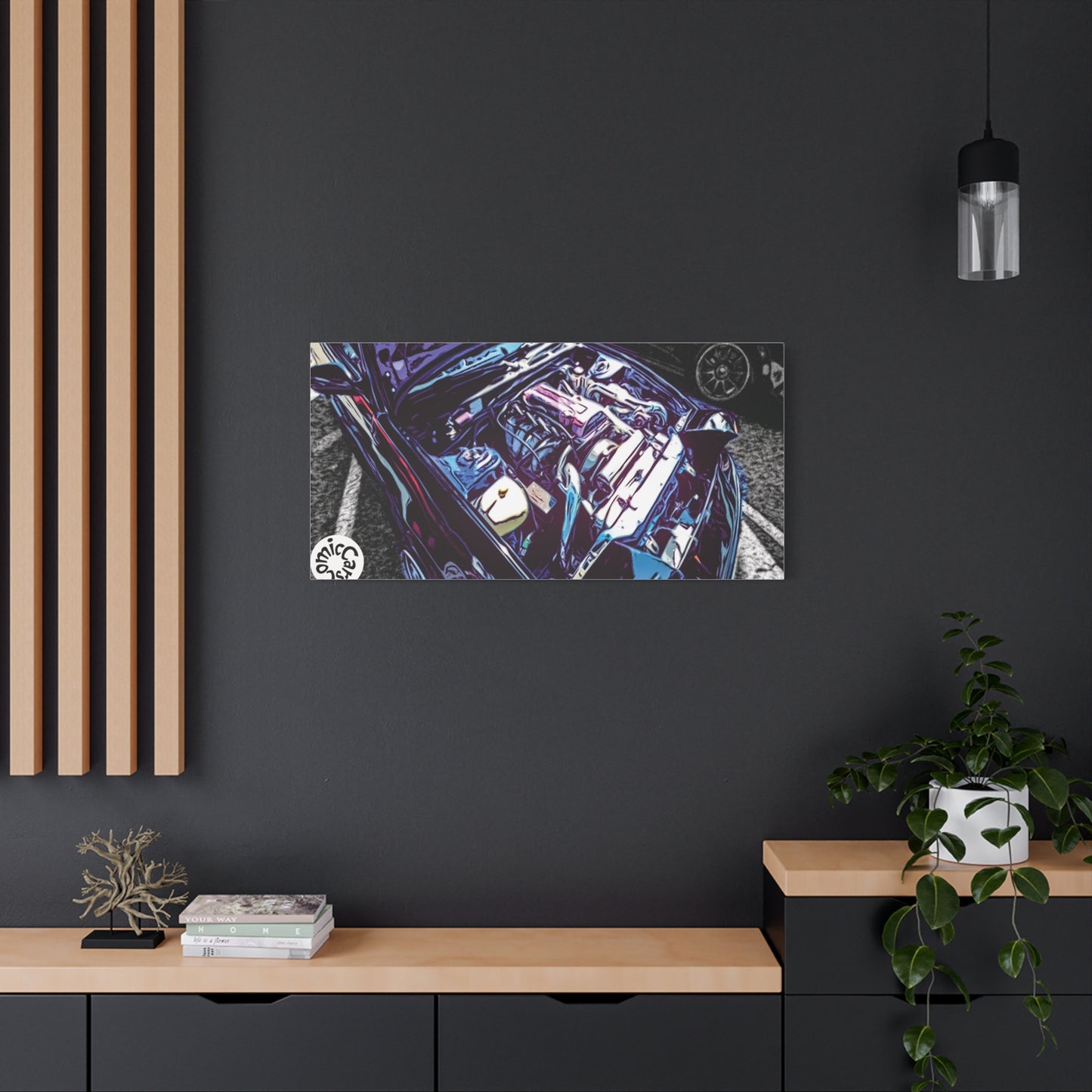 Canvas Wall Art Import Car Drift Engine Matte Canvas Print