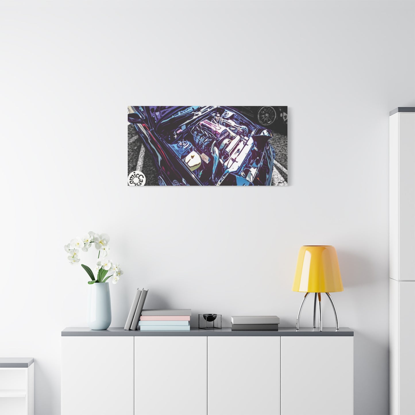 Canvas Wall Art Import Car Drift Engine Matte Canvas Print