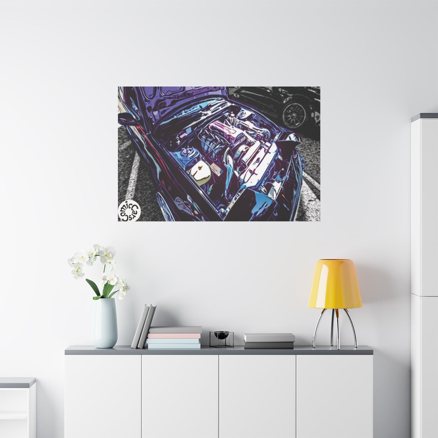Canvas Wall Art Import Car Drift Engine Matte Canvas Print