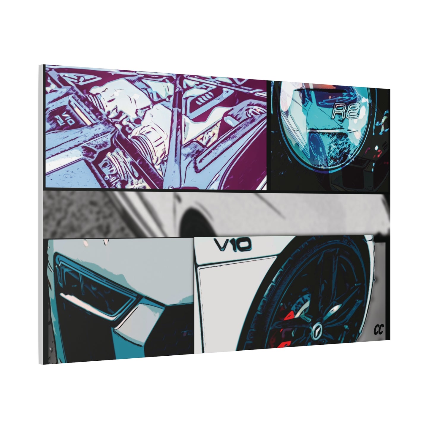 Comic My Ride! Custom Single or Multi-Image Matte Canvas Wall Art featuring YOUR Car!