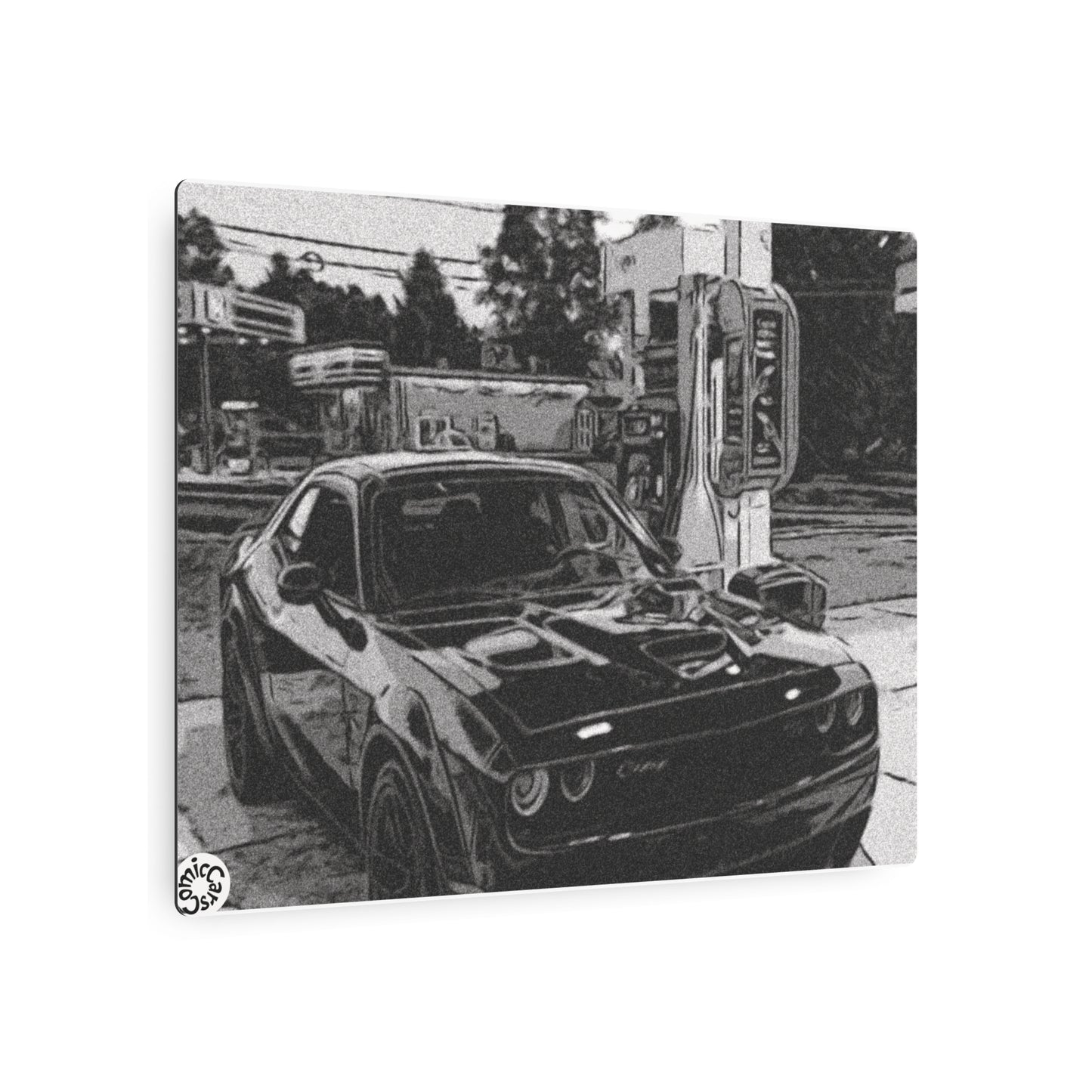 Metal Art Sign Modern Muscle Car Gas Pump Garage Wall Art