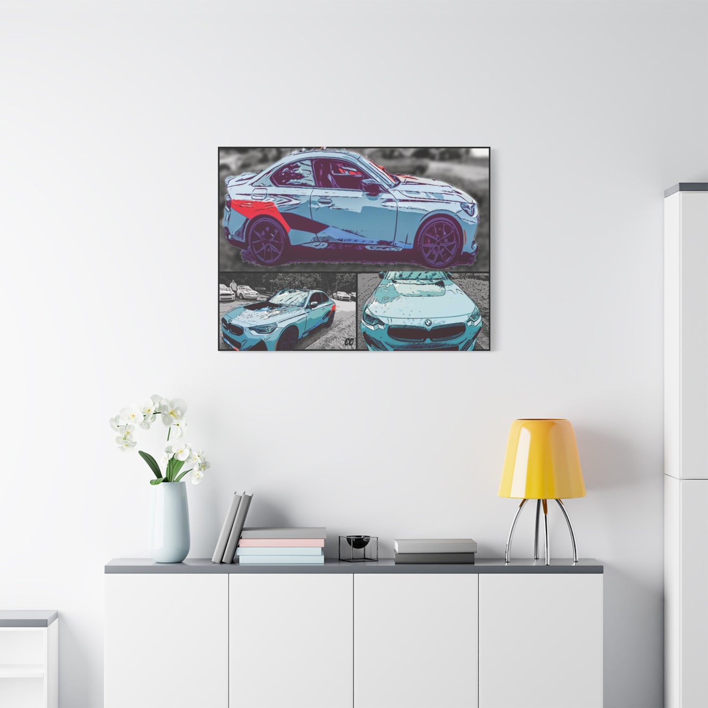 Comic My Ride! Custom Single or Multi-Image Matte Canvas Wall Art featuring YOUR Car!