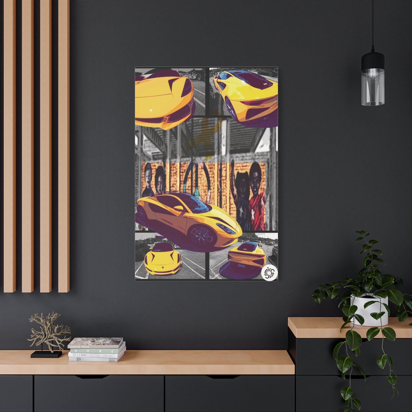 Childhood Cancer Awareness Exotic Car Canvas Art, Automotive Wall Decor, Garage Wall Art, Car Prints