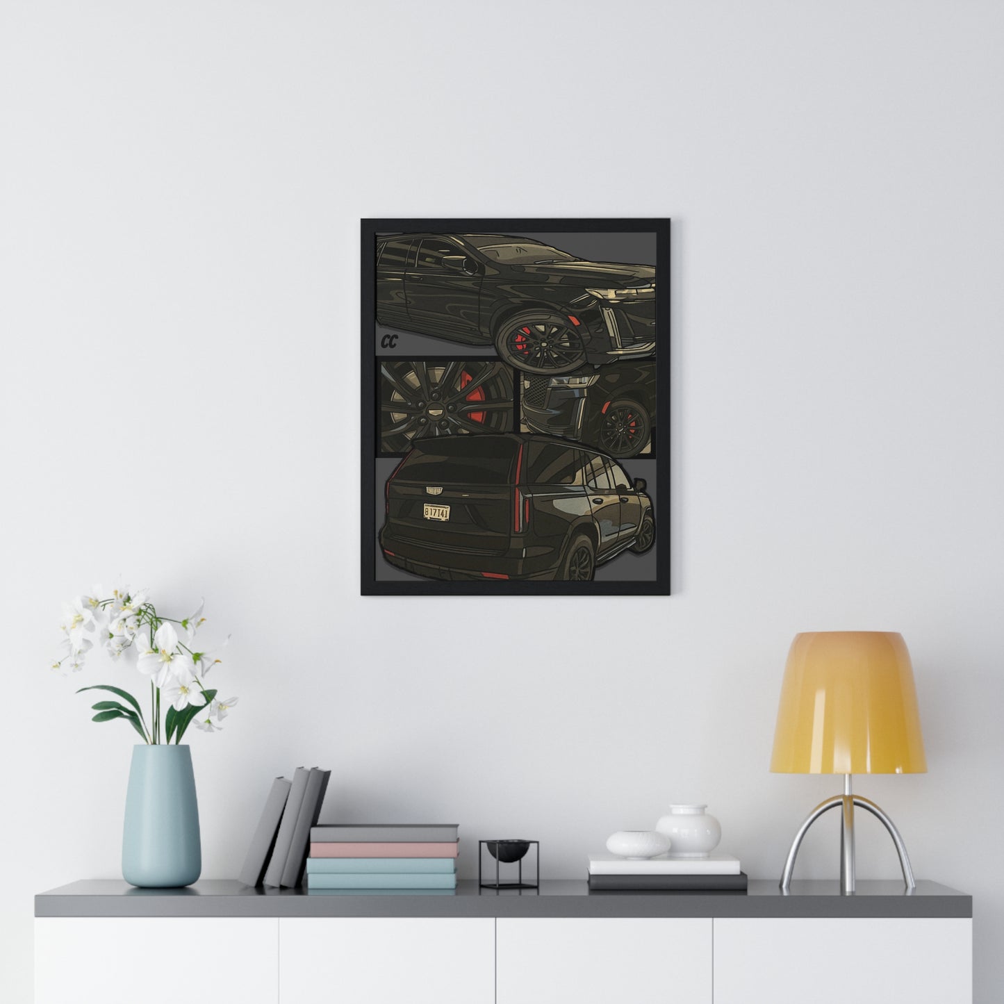 CARtoon My Ride! Custom car vertical framed poster of YOUR car!