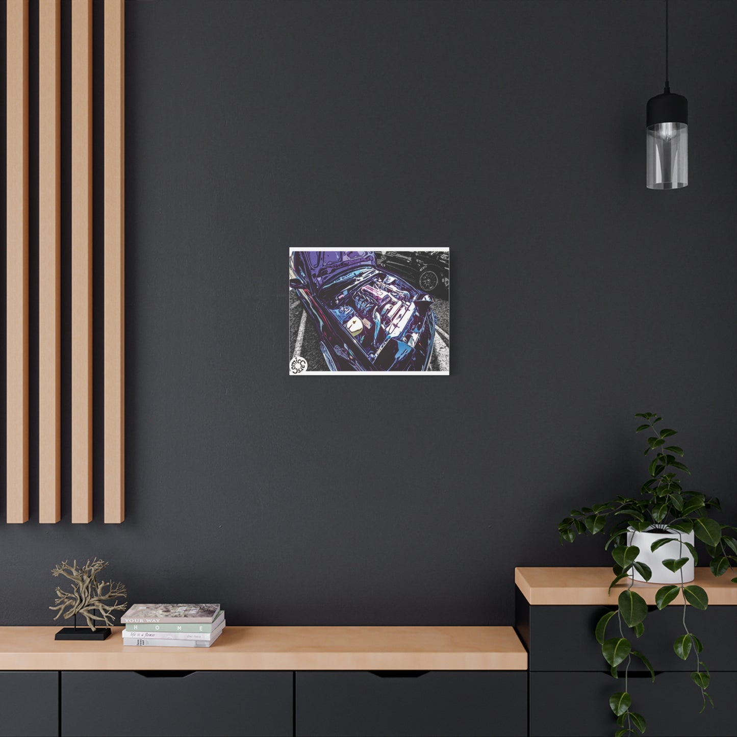Canvas Wall Art Import Car Drift Engine Matte Canvas Print
