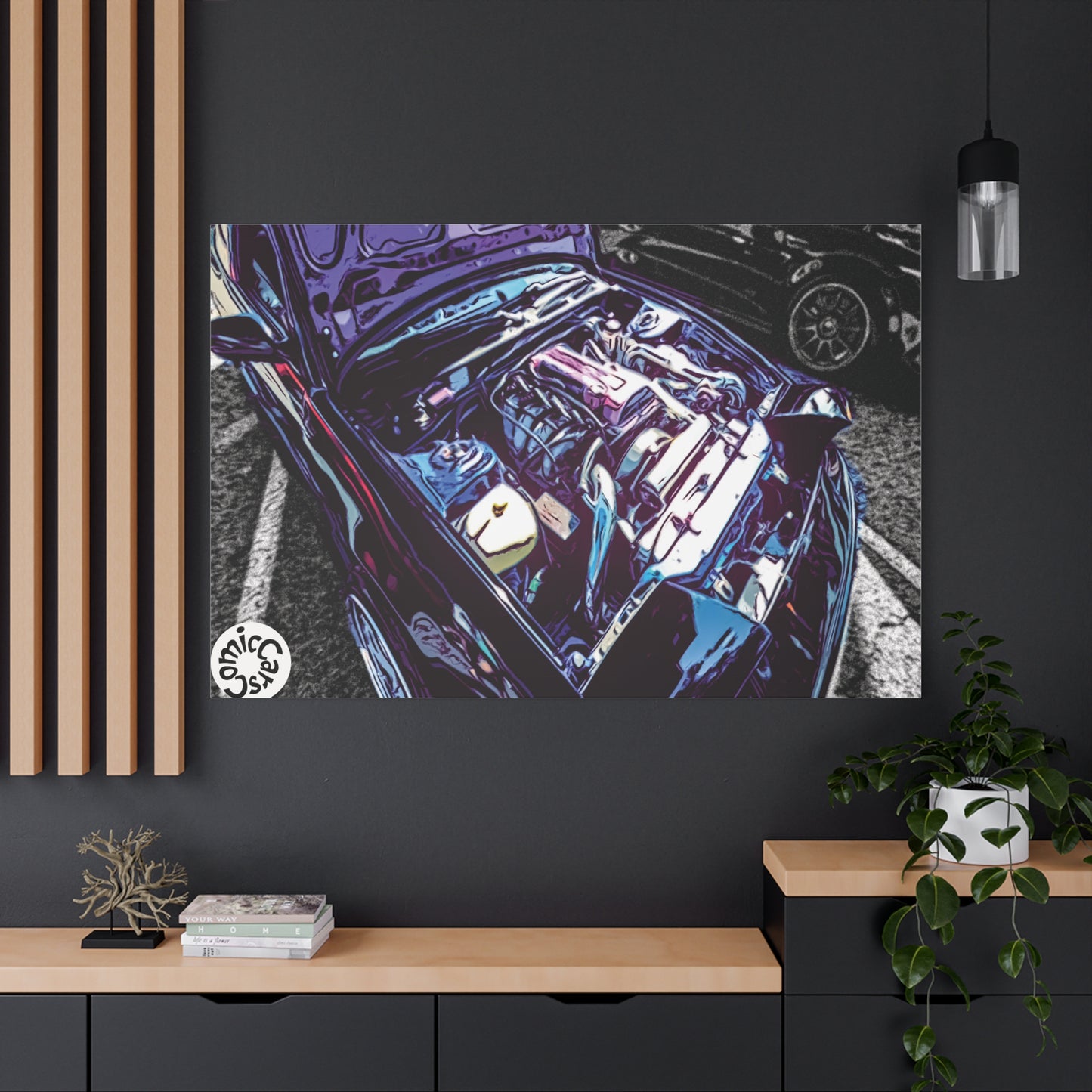 Canvas Wall Art Import Car Drift Engine Matte Canvas Print
