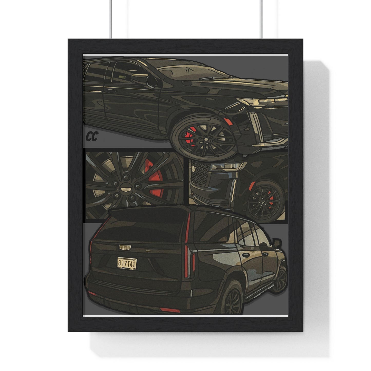 CARtoon My Ride! Custom car vertical framed poster of YOUR car!