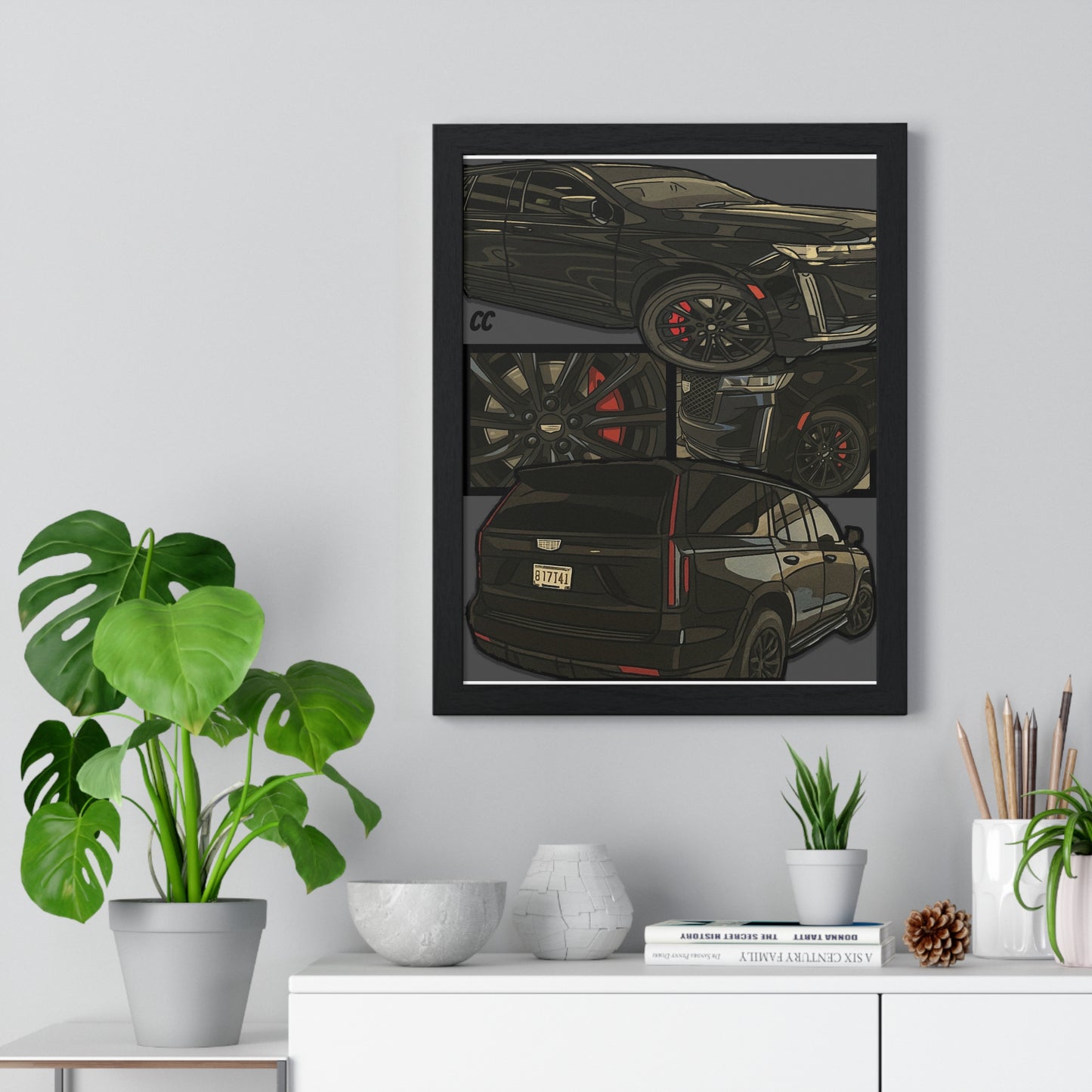 CARtoon My Ride! Custom car vertical framed poster of YOUR car!