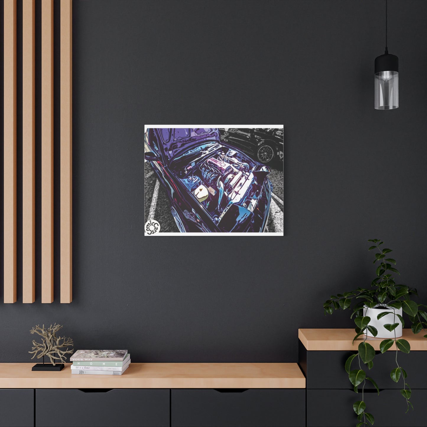 Canvas Wall Art Import Car Drift Engine Matte Canvas Print