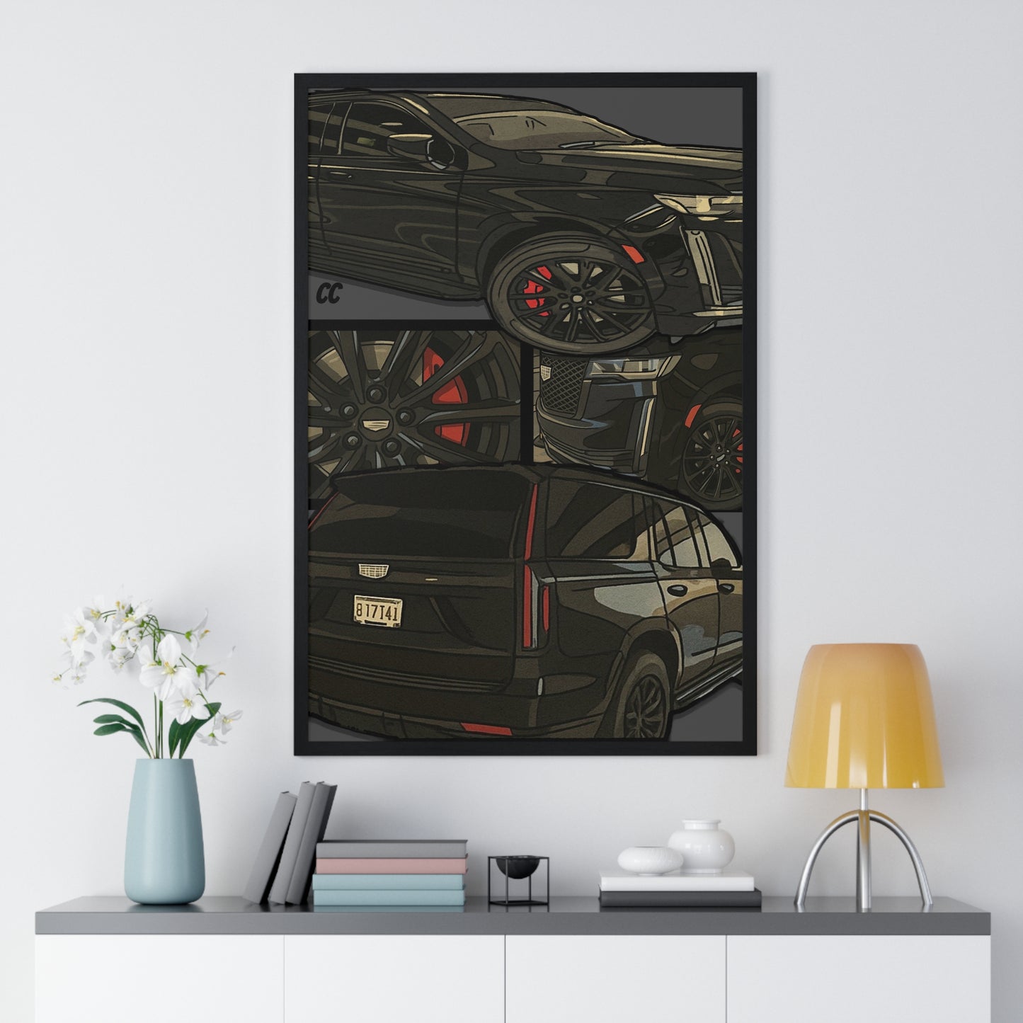 CARtoon My Ride! Custom car vertical framed poster of YOUR car!
