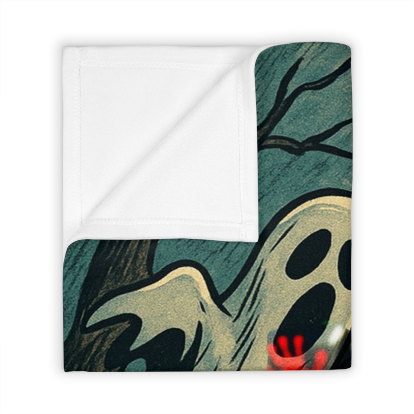 Spooky Ghosts Throw Blanket, Cozy Blanket for Halloween Decor, Car Lovers Gift, Fun Home Decor, Haunted House Vibes