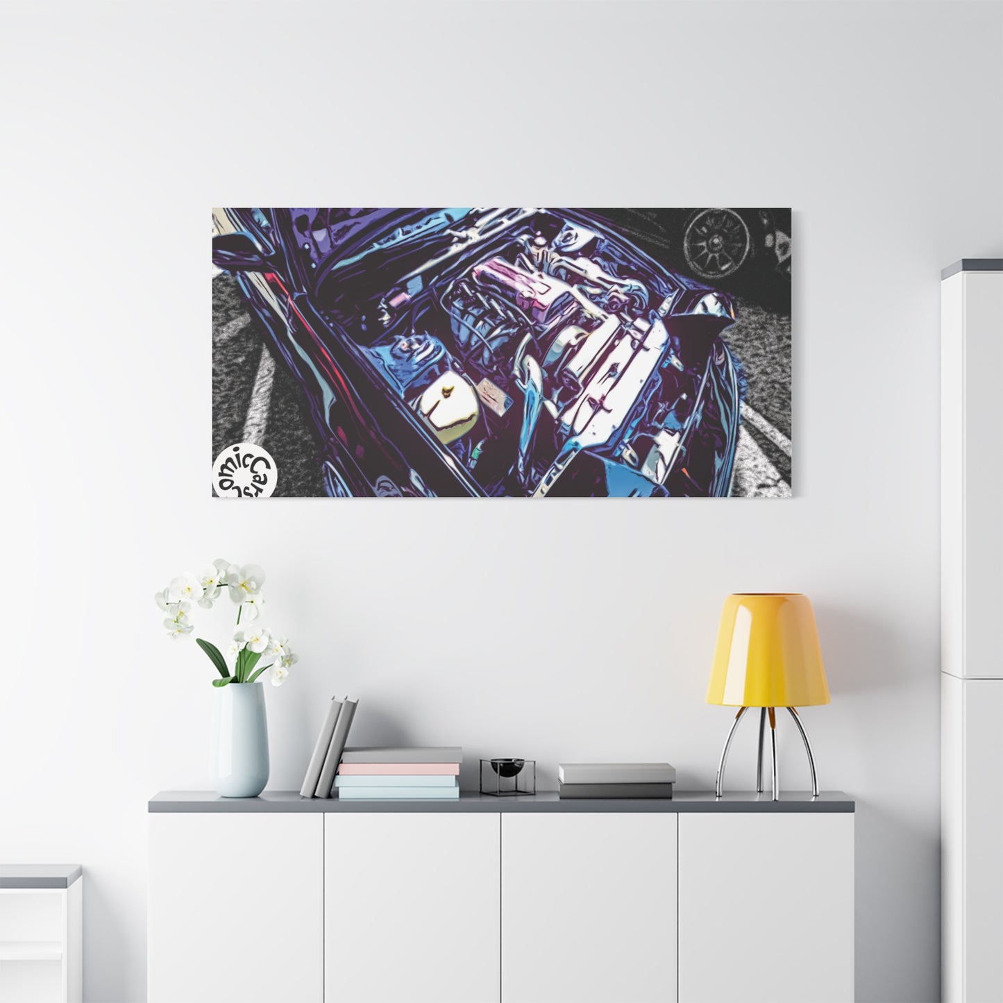 Canvas Wall Art Import Car Drift Engine Matte Canvas Print