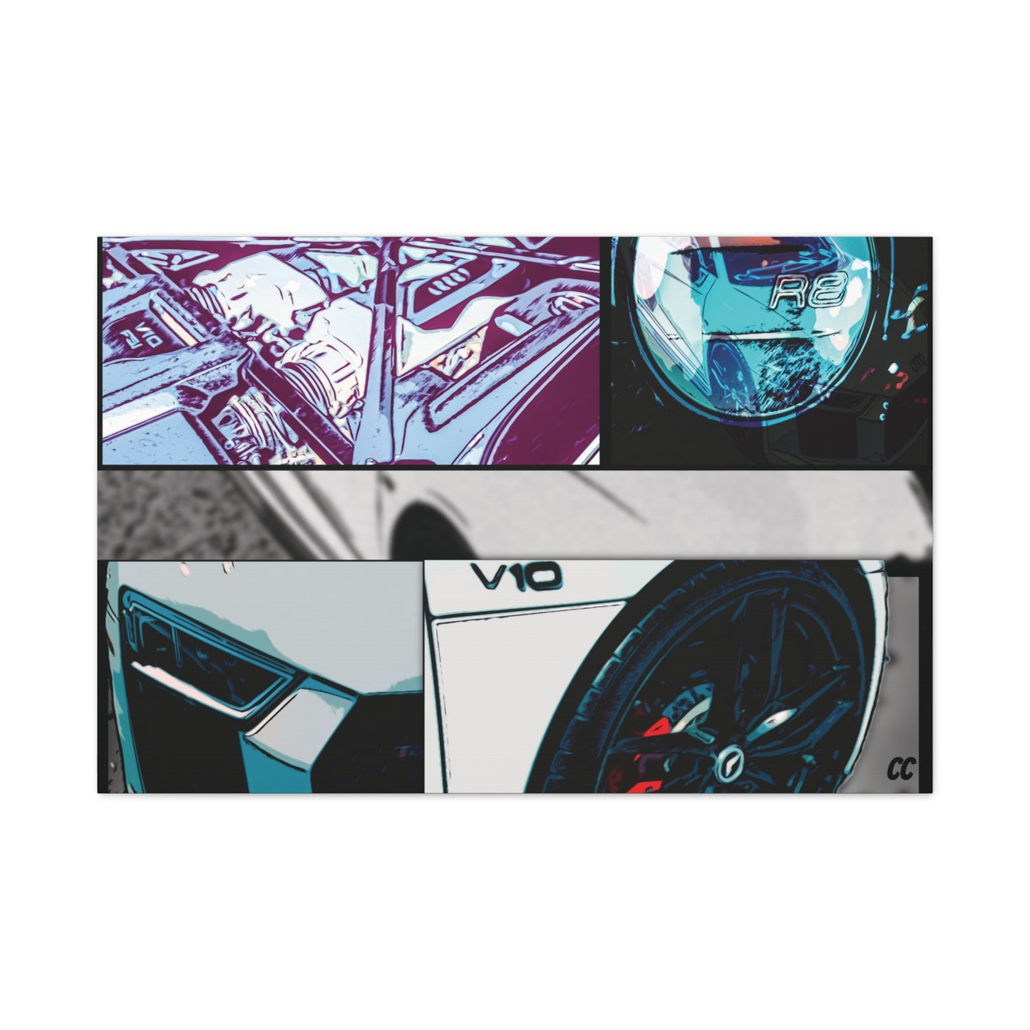Comic My Ride! Custom Single or Multi-Image Matte Canvas Wall Art featuring YOUR Car!