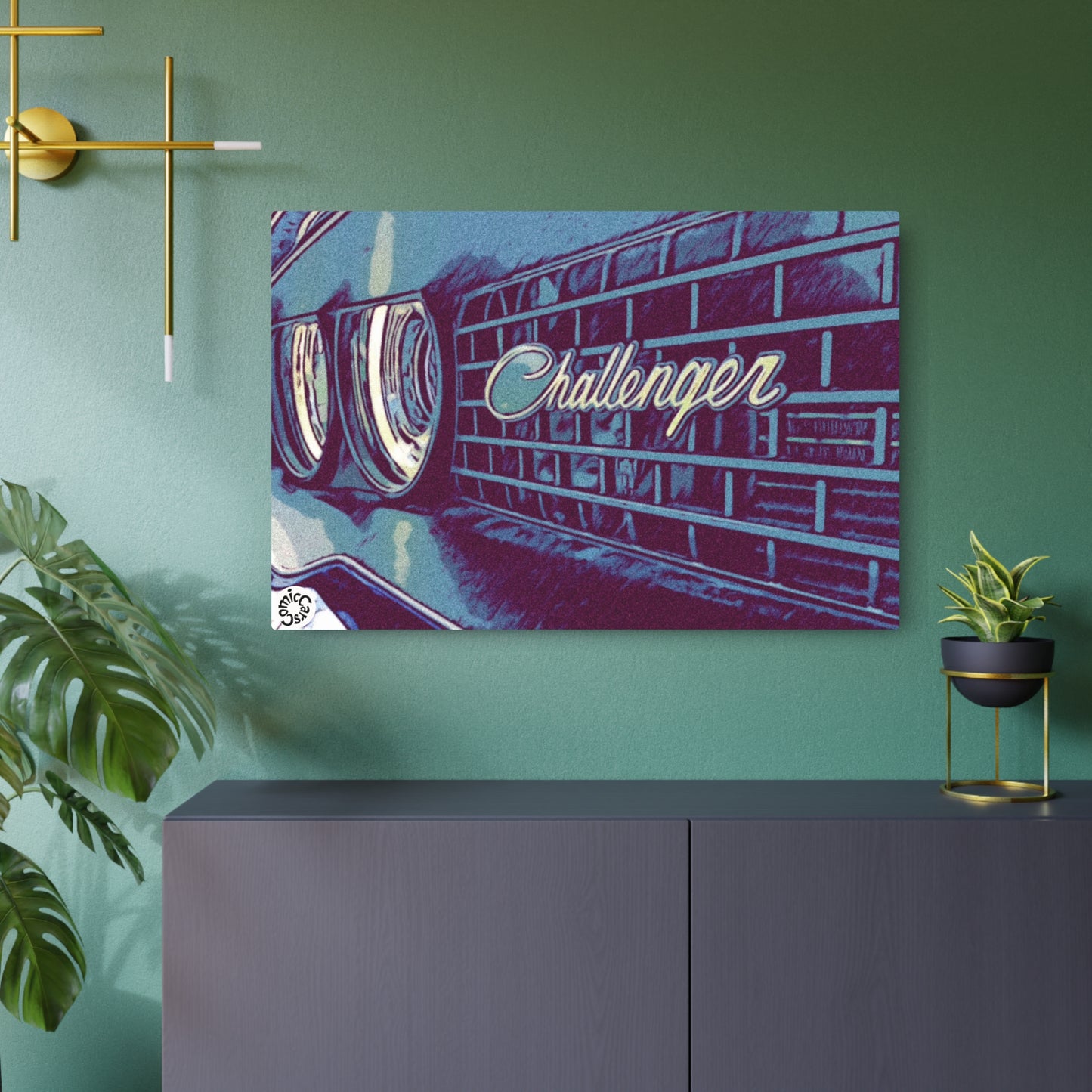 Metal Art Sign Modern Muscle Car Gas Pump Garage Wall Art