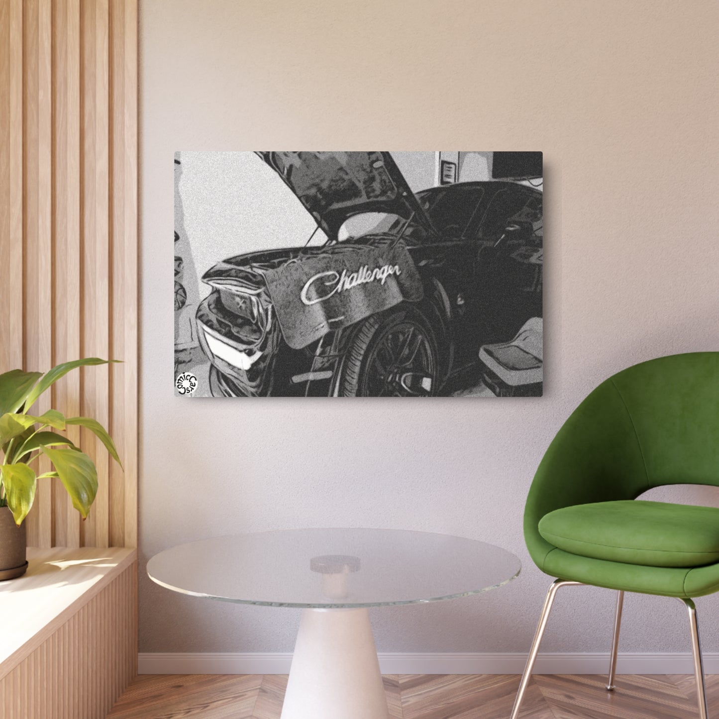 Metal Art Sign Modern Muscle Car Comic Shop Decor Dodge Challenger Scat Pack
