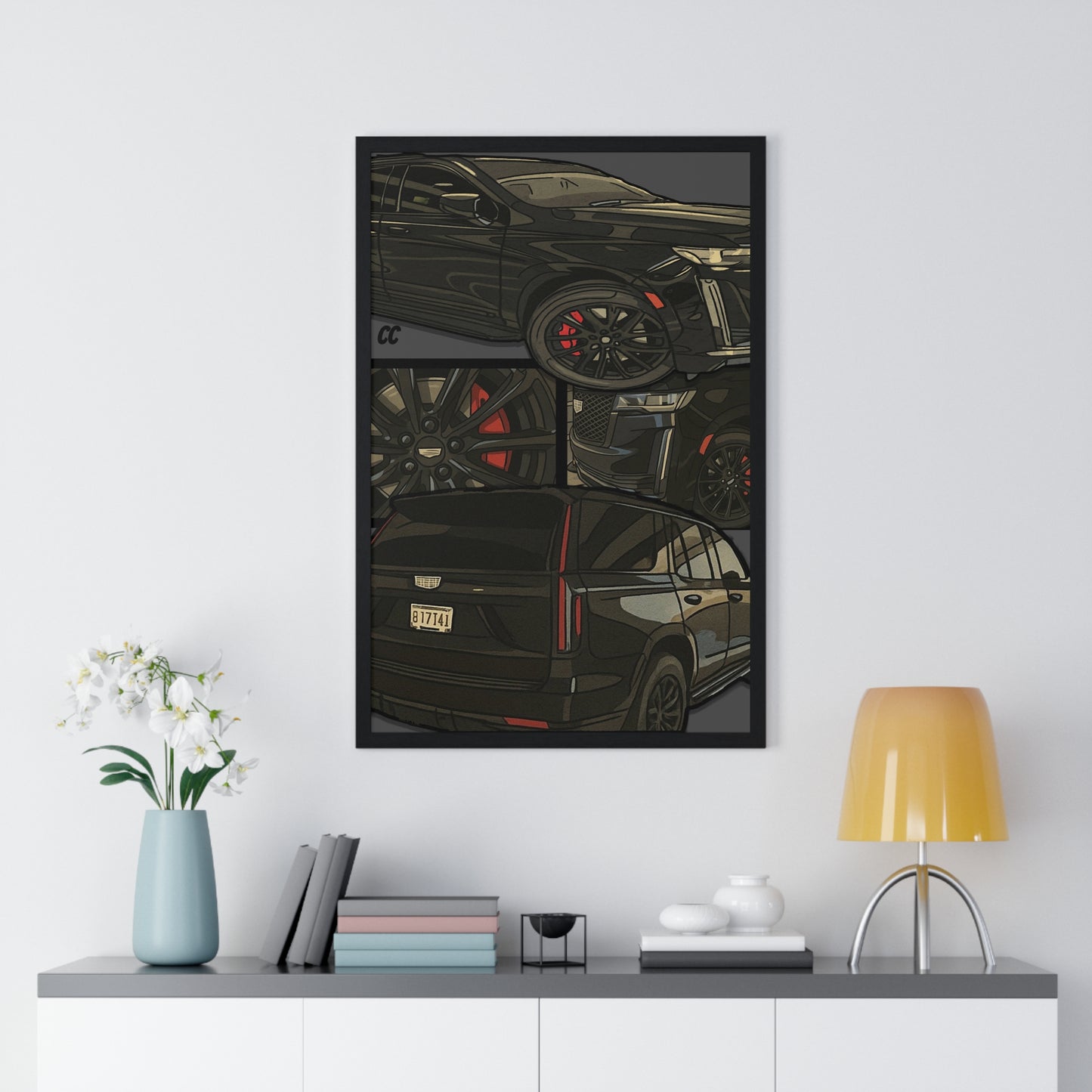 CARtoon My Ride! Custom car vertical framed poster of YOUR car!