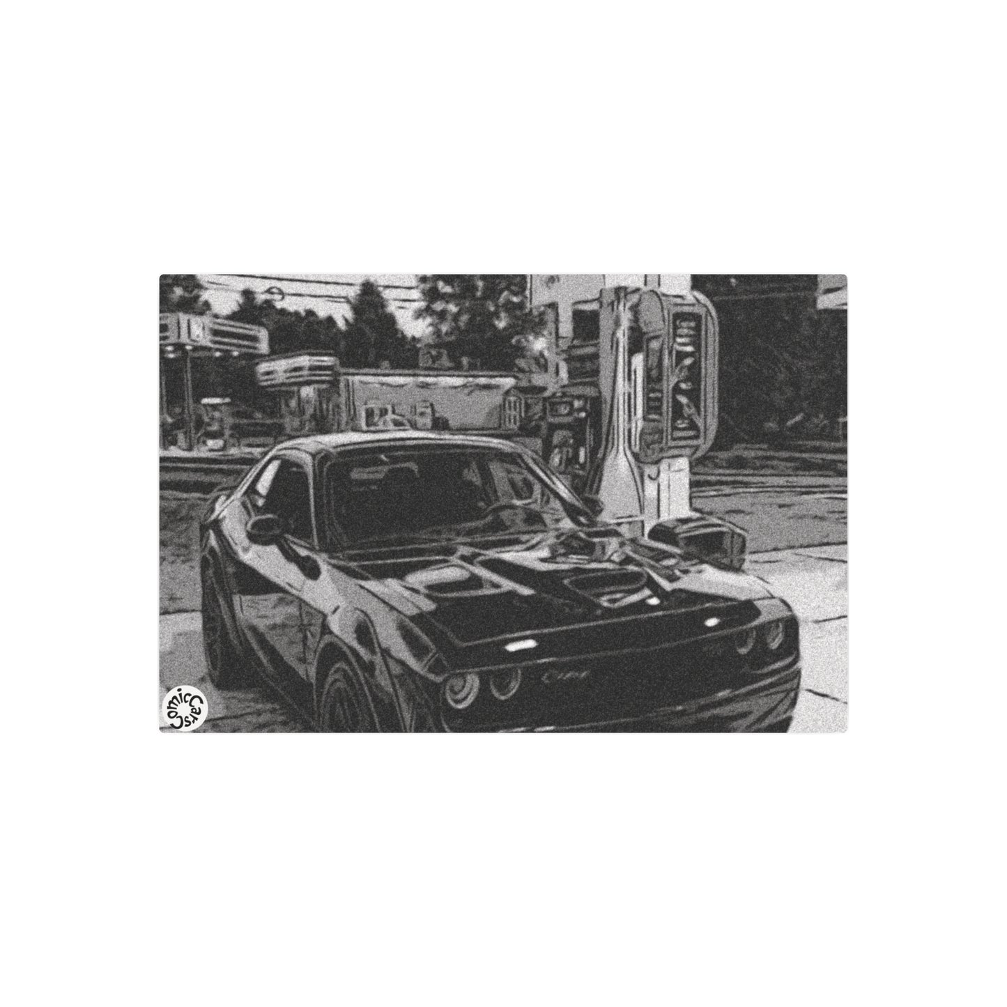 Metal Art Sign Modern Muscle Car Gas Pump Garage Wall Art