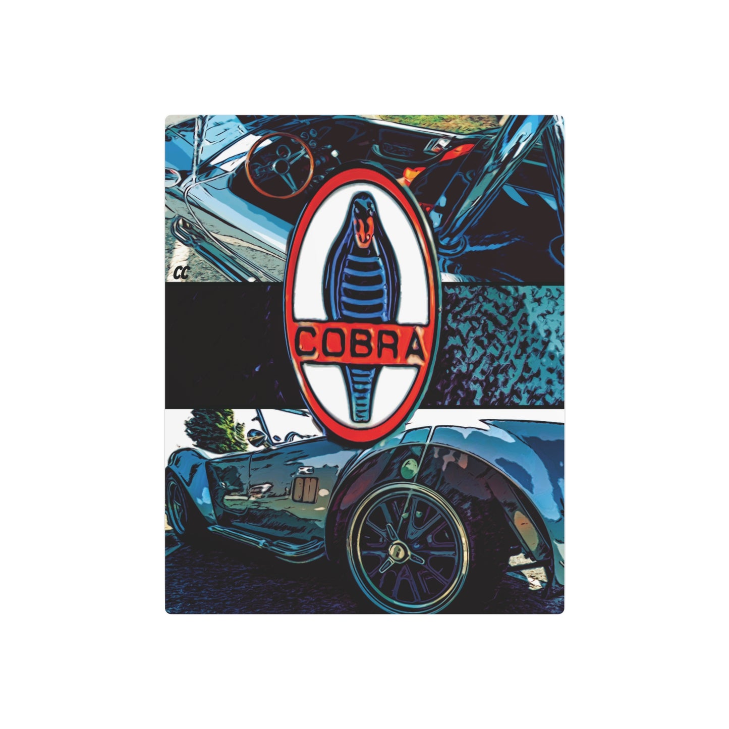 Comic My Ride! Single or Multi-Image Custom Print Metal Art Sign of YOUR whip - Vertical