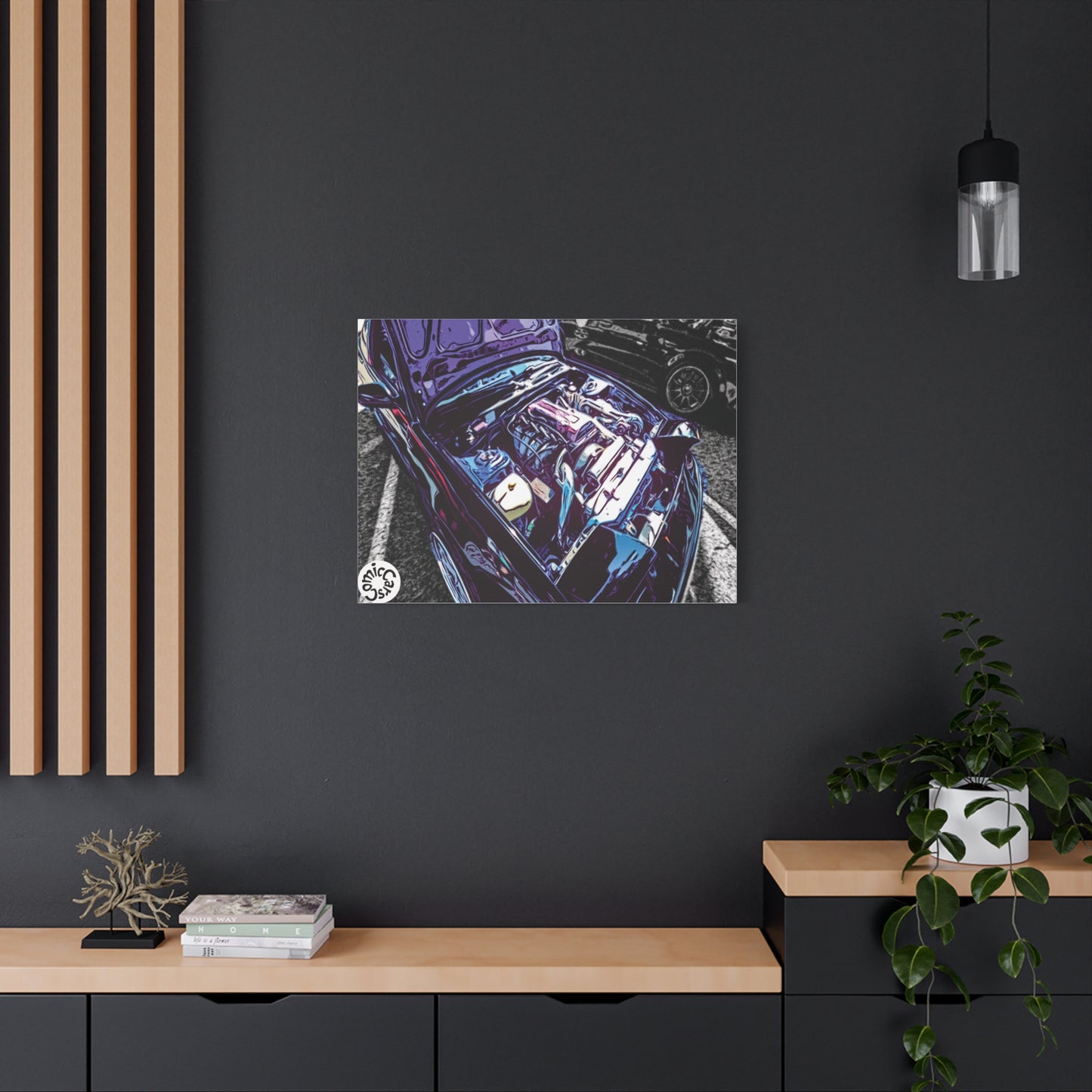 Canvas Wall Art Import Car Drift Engine Matte Canvas Print