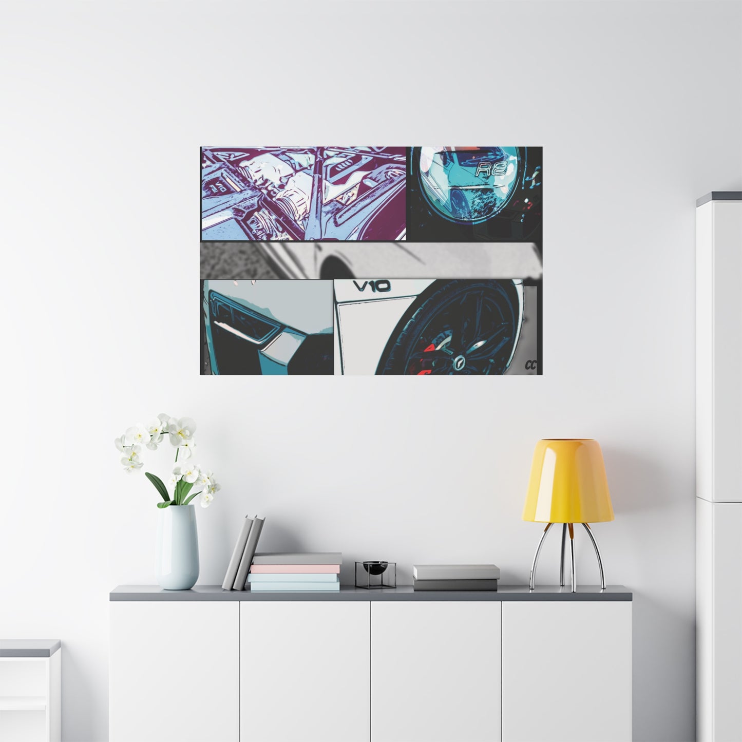 Comic My Ride! Custom Single or Multi-Image Matte Canvas Wall Art featuring YOUR Car!