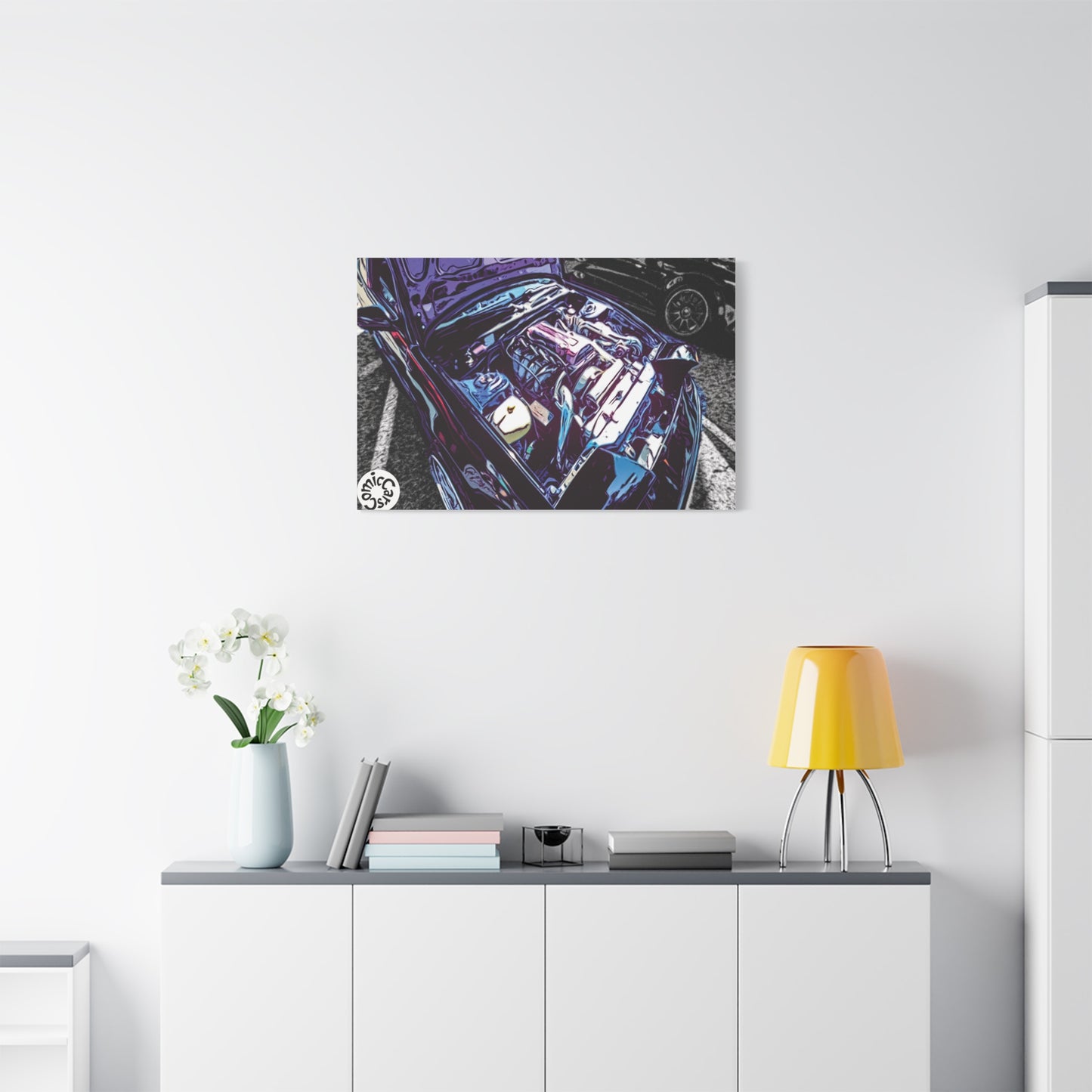 Canvas Wall Art Import Car Drift Engine Matte Canvas Print