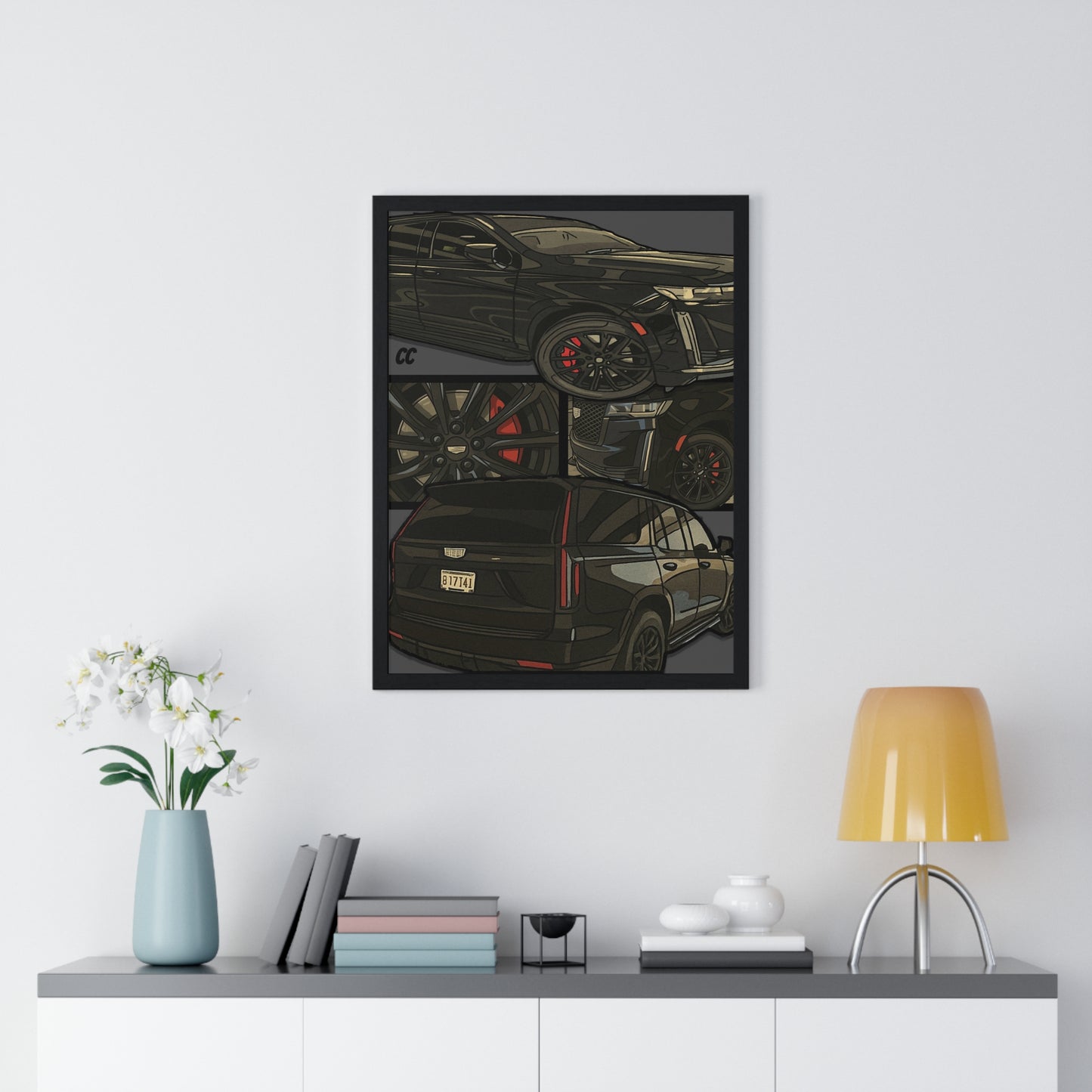 CARtoon My Ride! Custom car vertical framed poster of YOUR car!