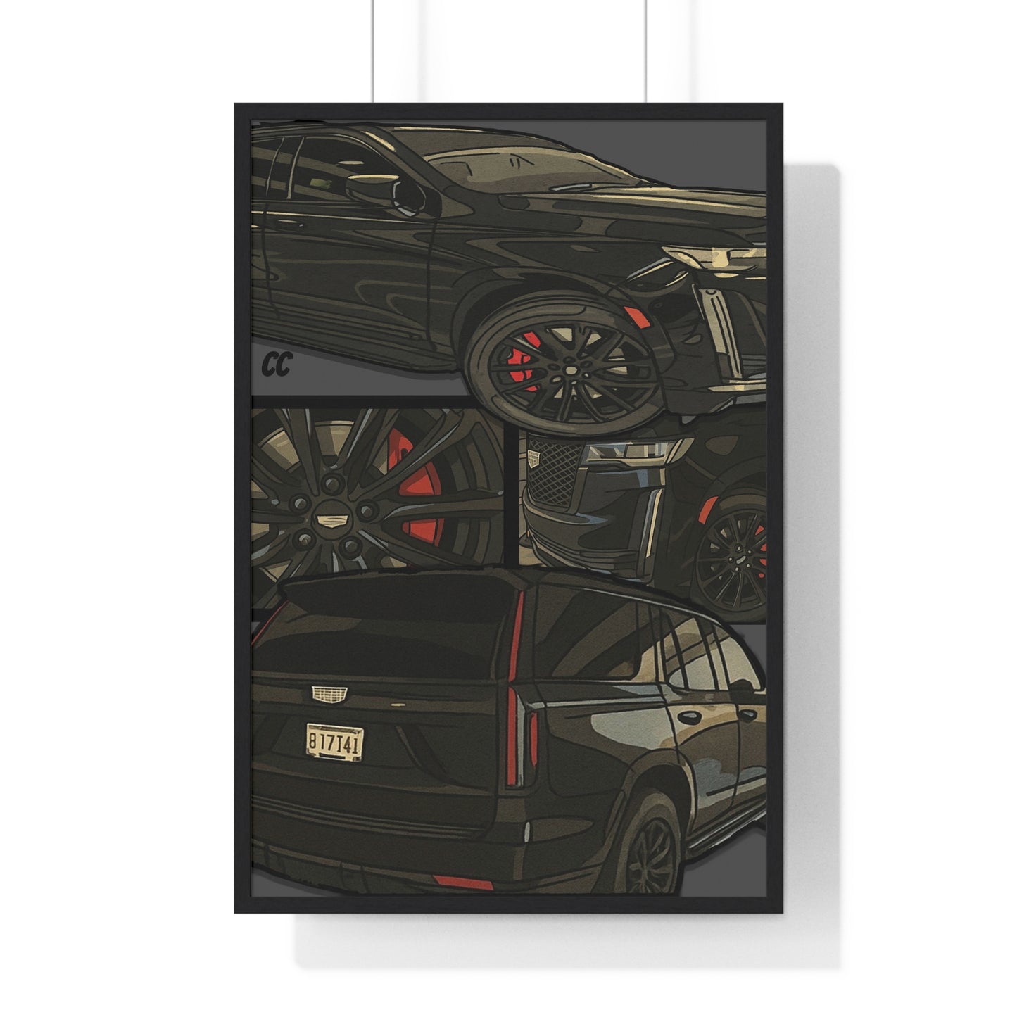CARtoon My Ride! Custom car vertical framed poster of YOUR car!