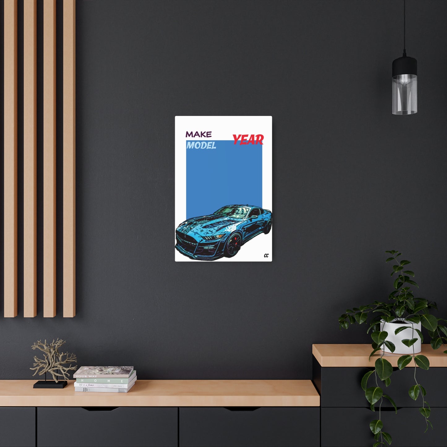Comic My Ride! Simple Custom Print Metal Art Sign of YOUR whip - Vertical