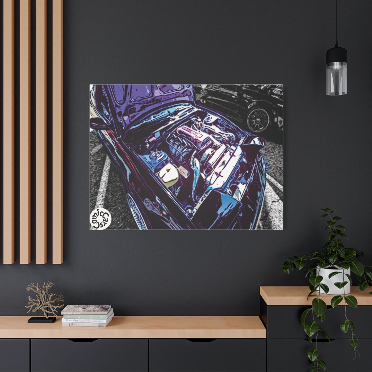 Canvas Wall Art Import Car Drift Engine Matte Canvas Print