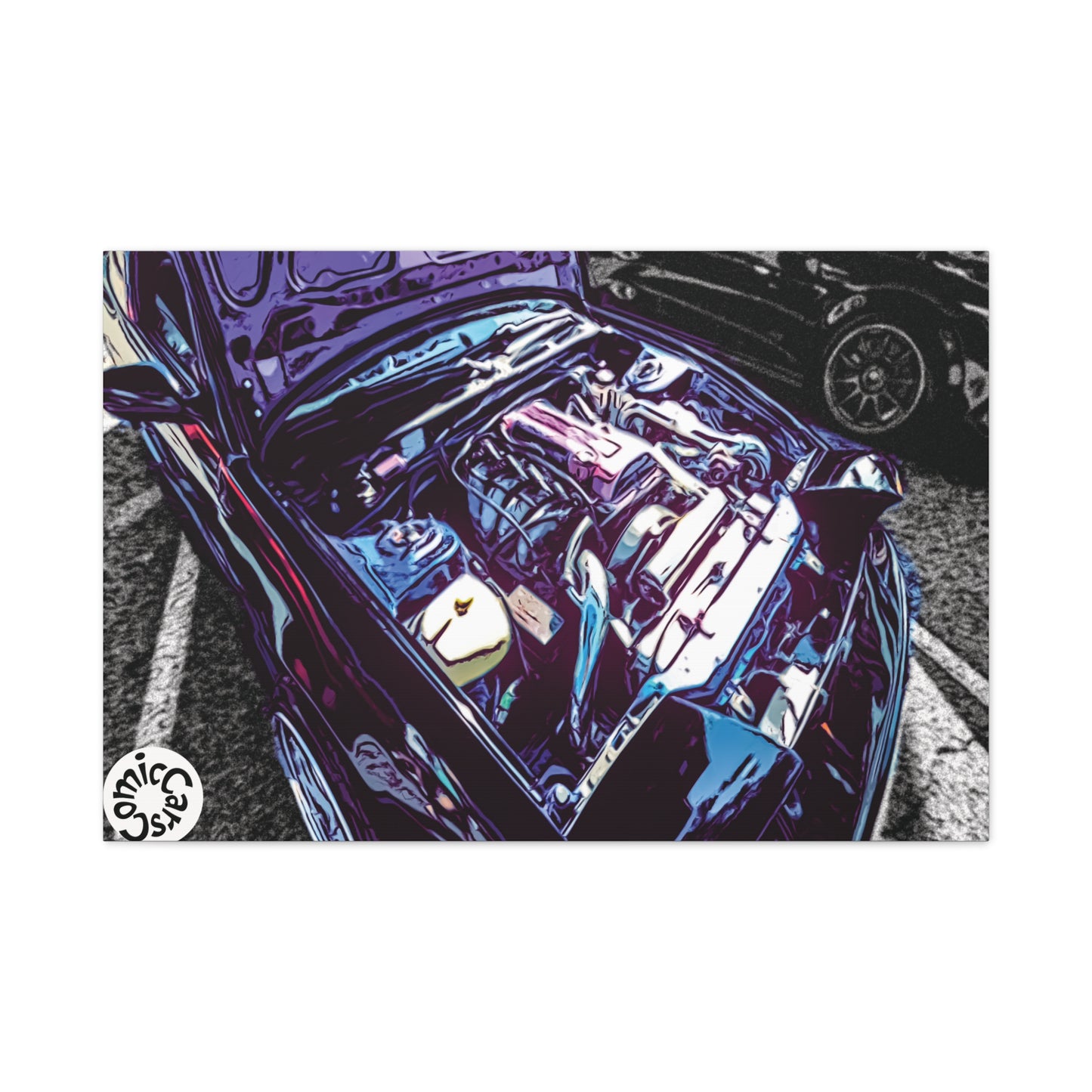 Canvas Wall Art Import Car Drift Engine Matte Canvas Print