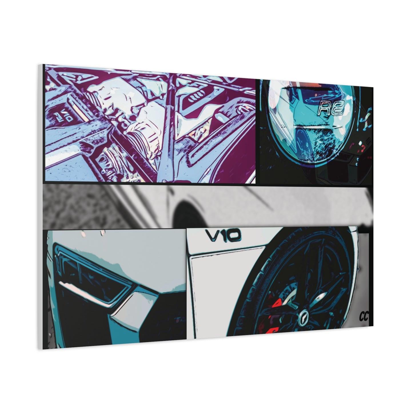 Comic My Ride! Custom Single or Multi-Image Matte Canvas Wall Art featuring YOUR Car!