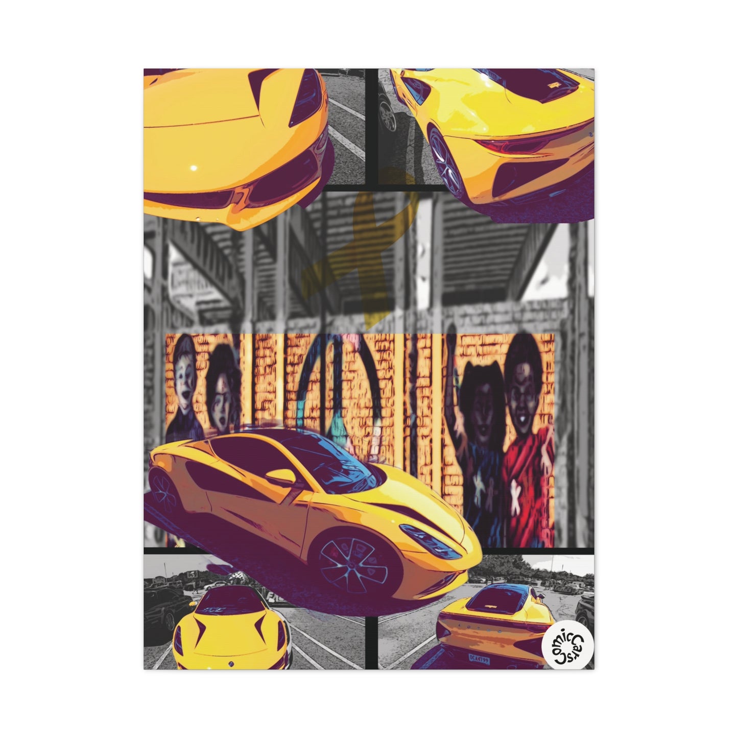 Childhood Cancer Awareness Exotic Car Canvas Art, Automotive Wall Decor, Garage Wall Art, Car Prints